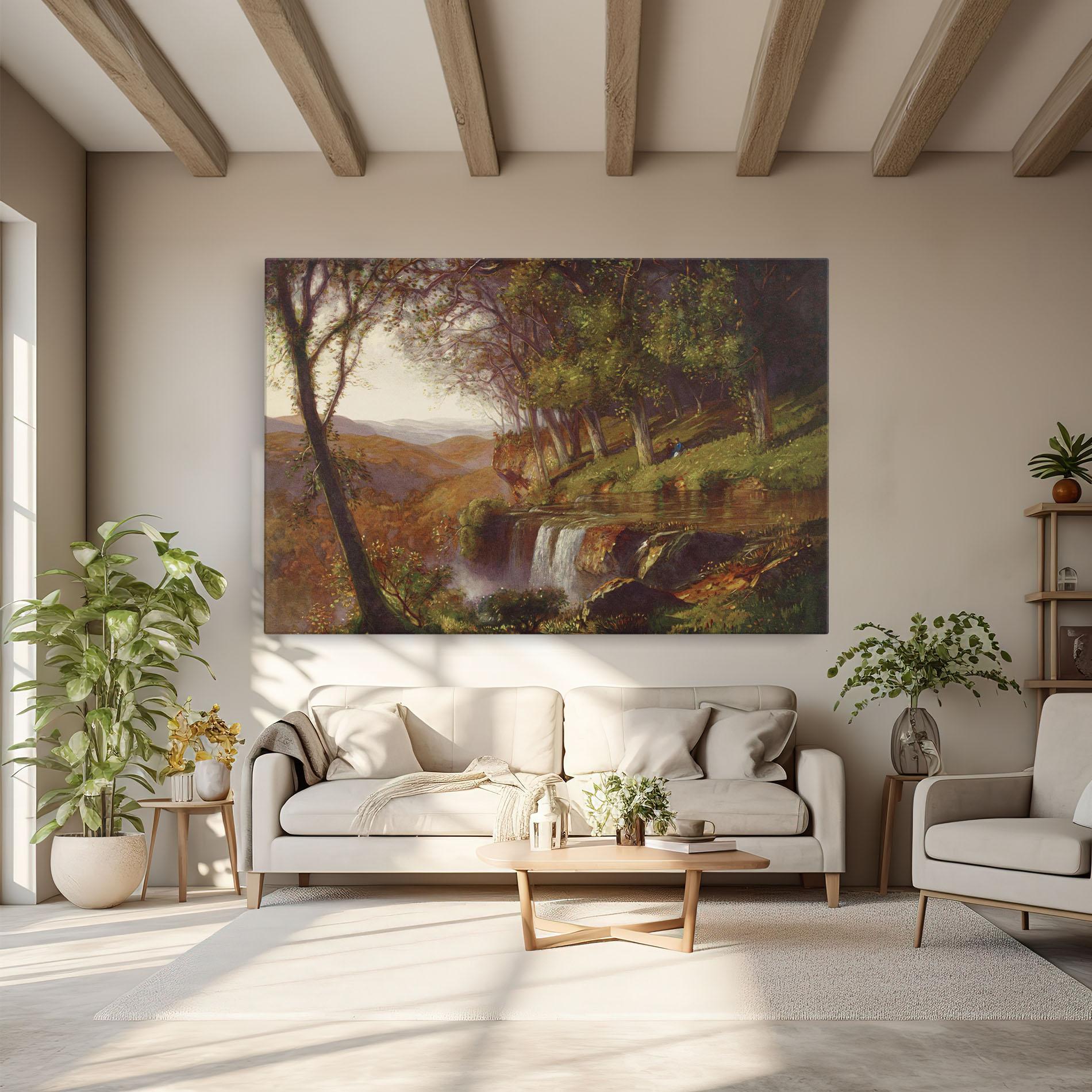 Tablou Canvas Waterfall Painting mockup 6