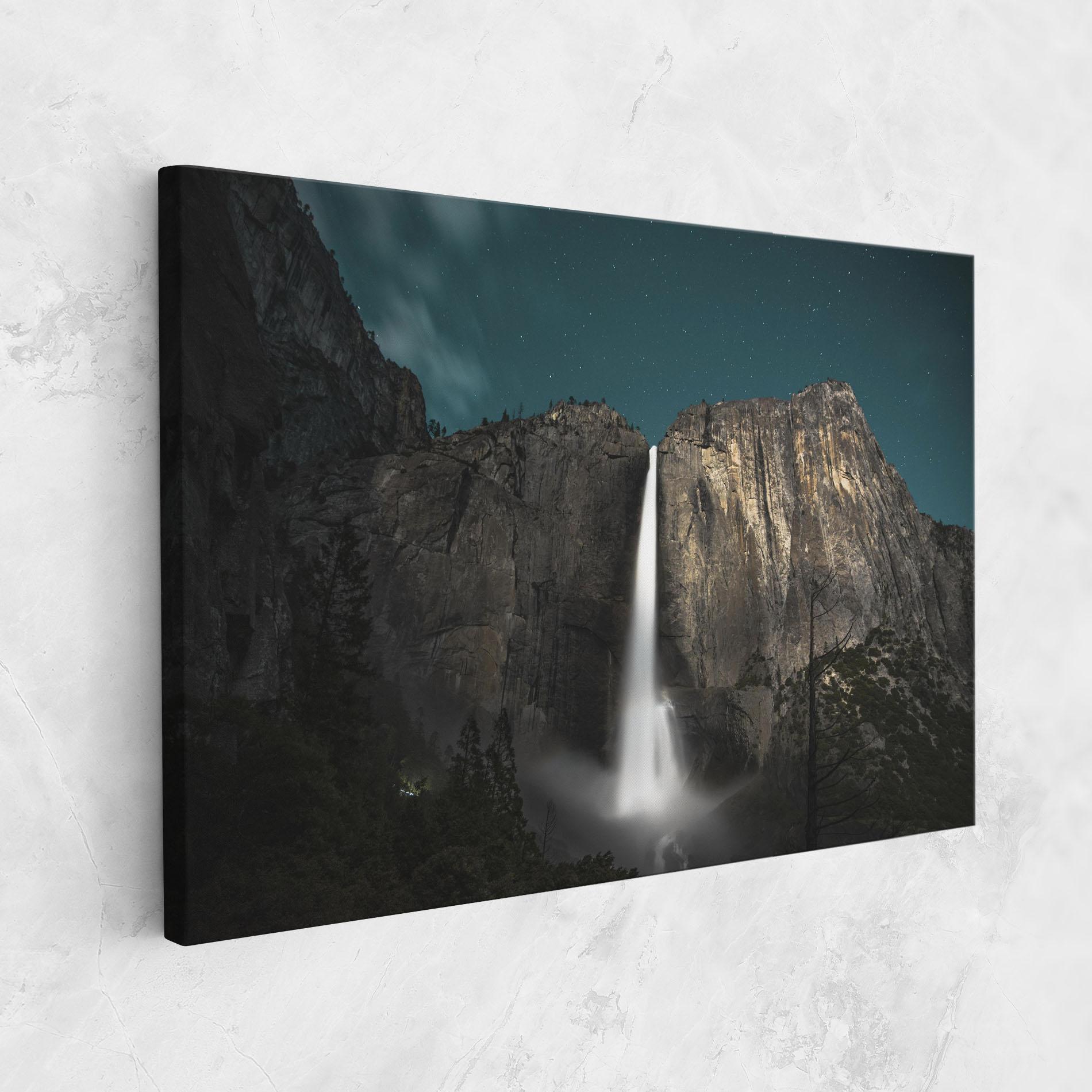 Tablou Canvas Dark Blue Sky Waterfall mockup 1