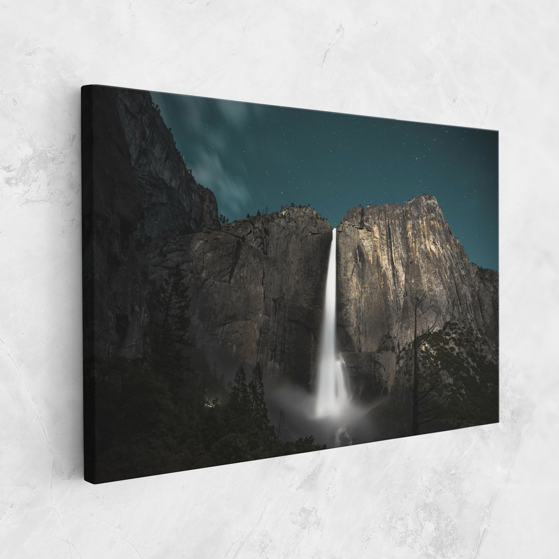 Dark Blue Sky Waterfall mockup 1