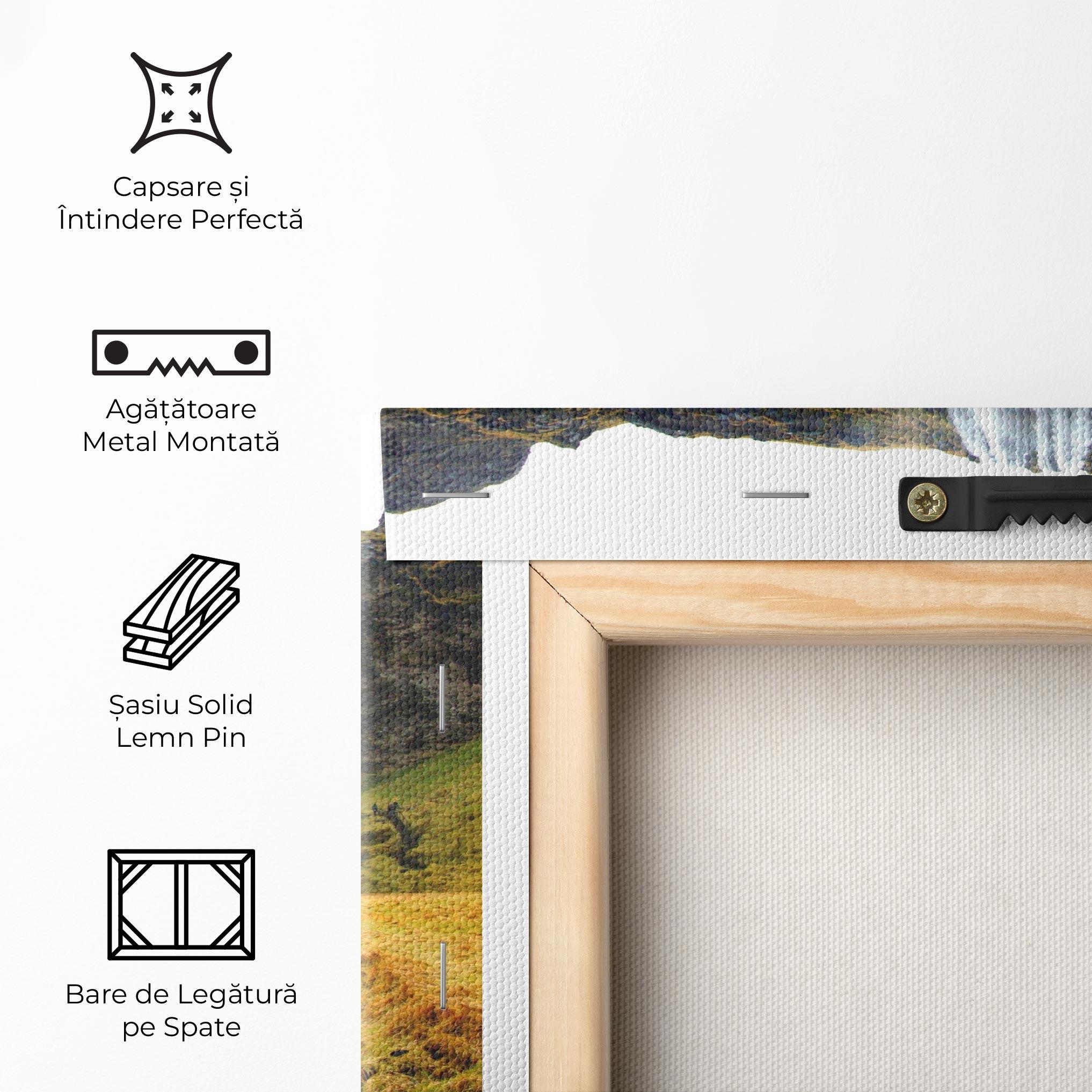 Tablou Canvas Yellow Grass Waterfall mockup 5