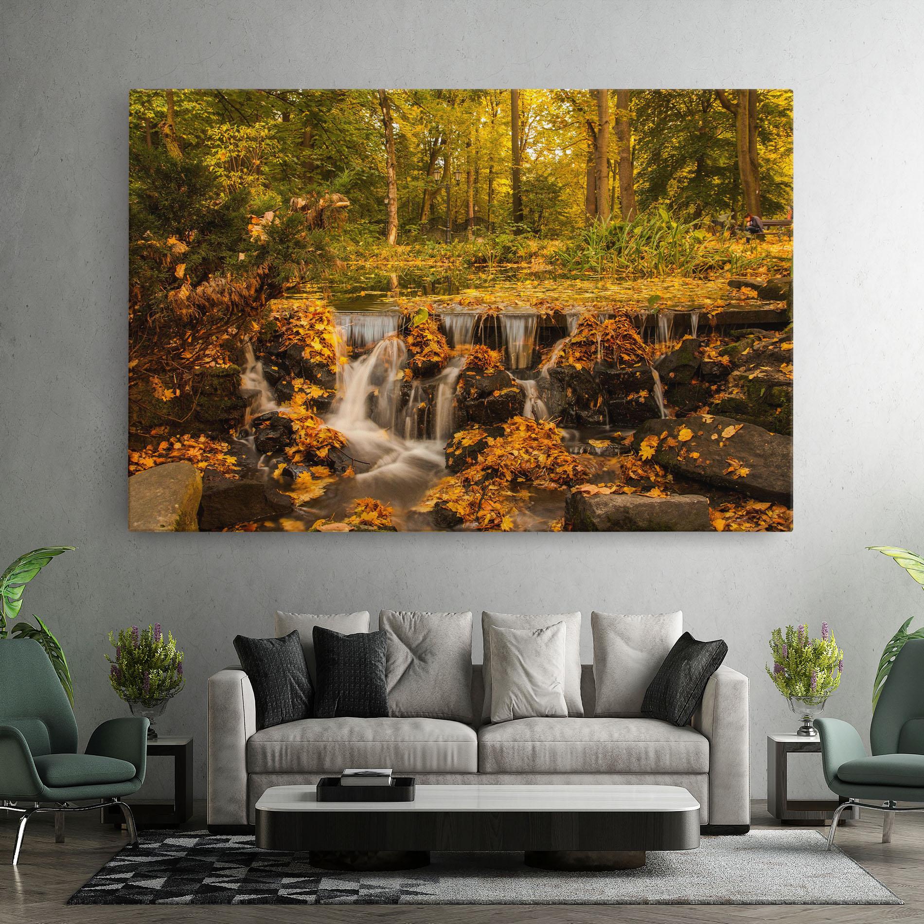 Tablou Canvas Autumn Pretty Waterfall mockup 7