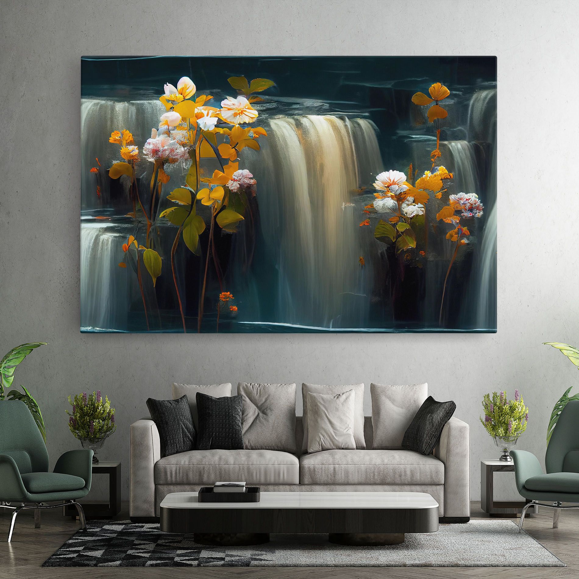 Flowers Waterfall mockup 7