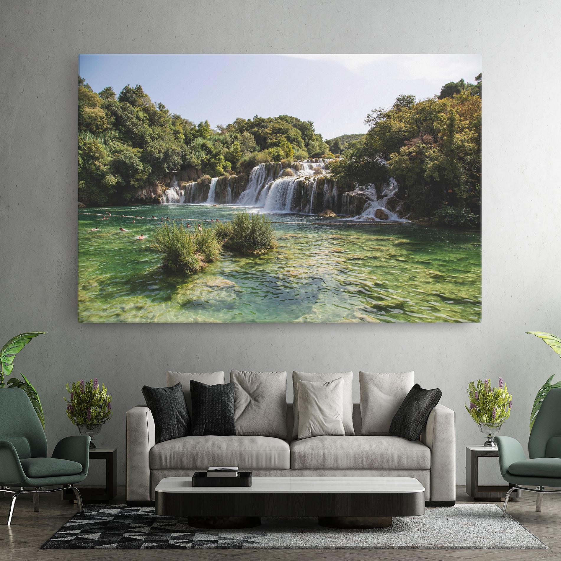 Tablou Canvas Green Waterfall mockup 7