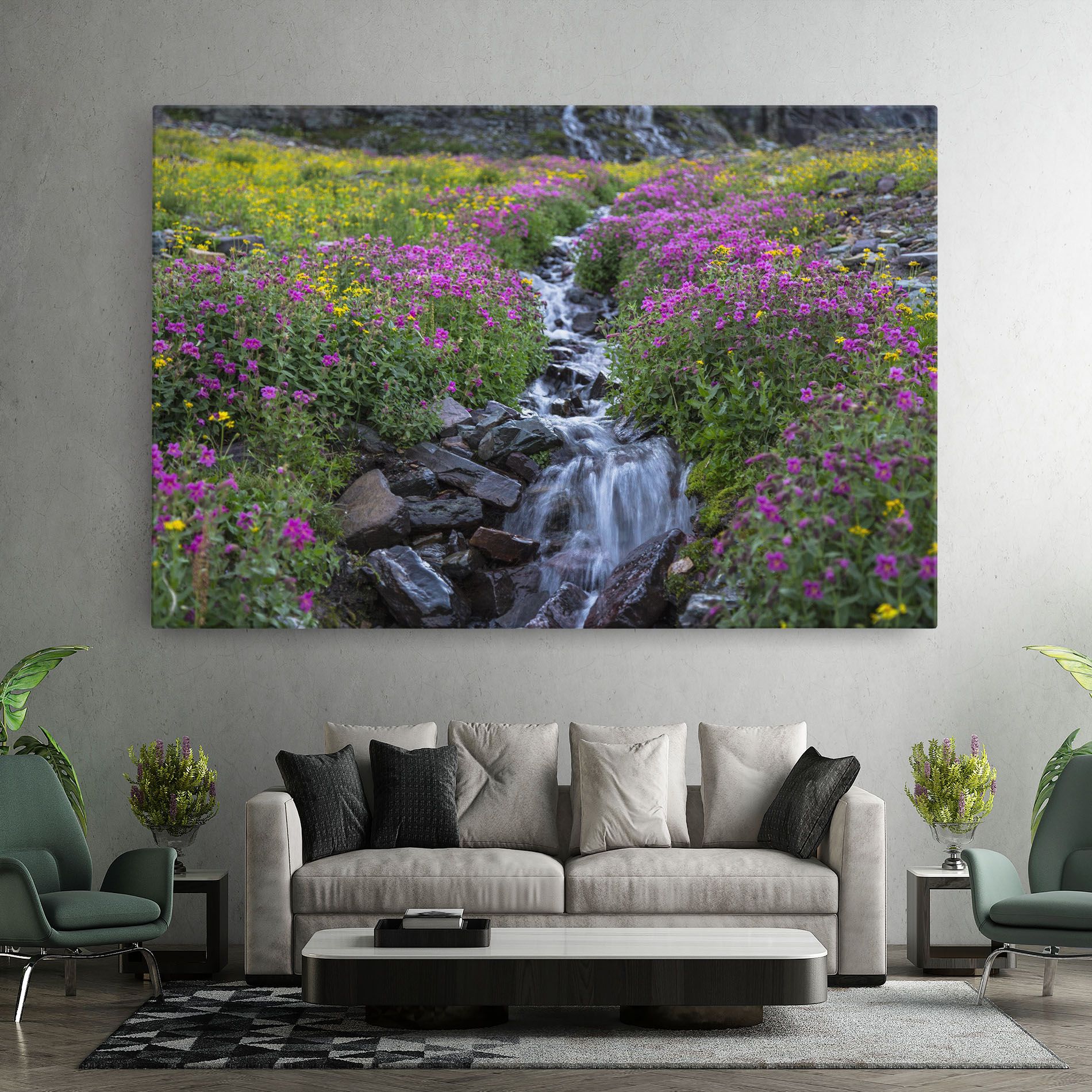 Purple Field Waterfall mockup 7