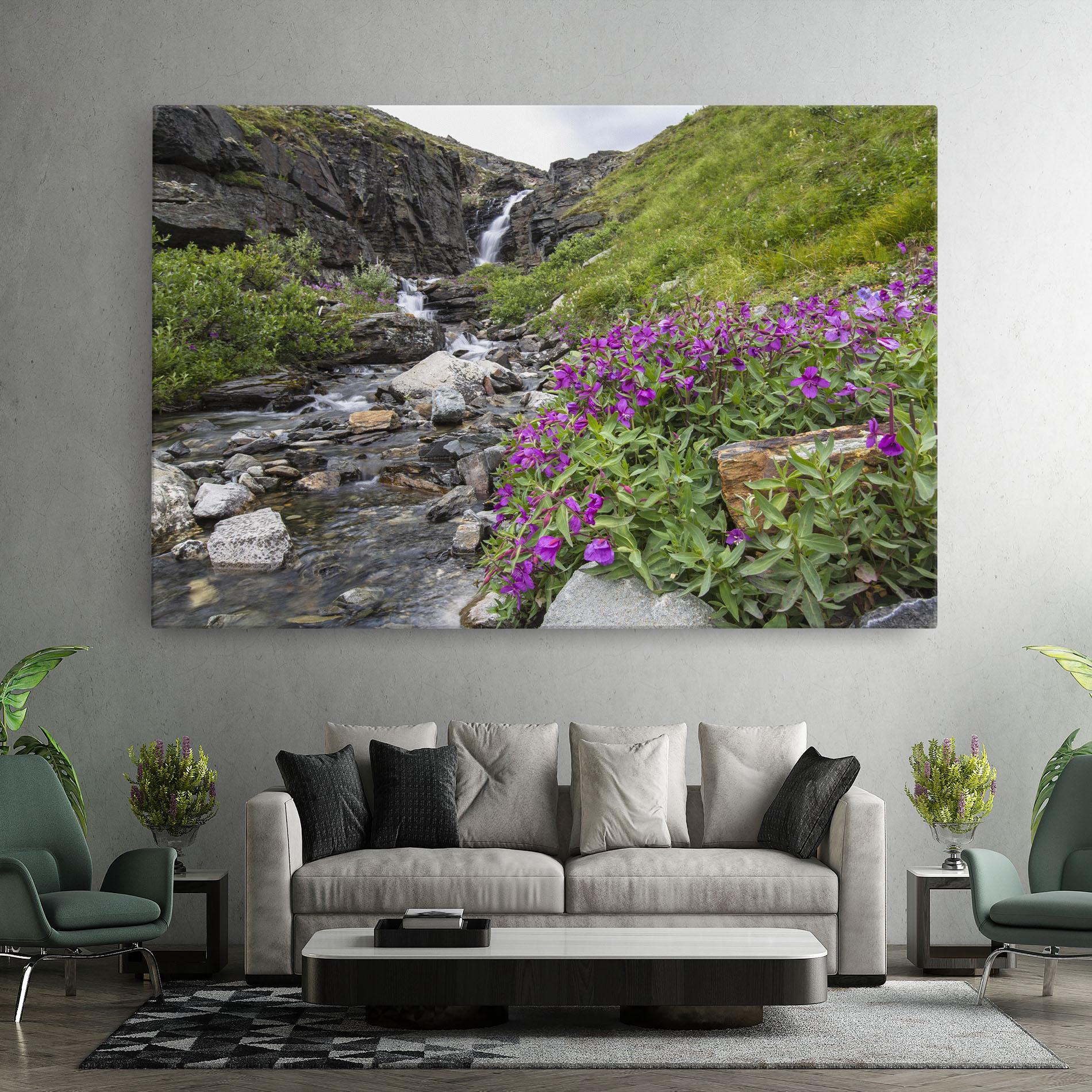 Tablou Canvas Purple Flowers Waterfall mockup 7