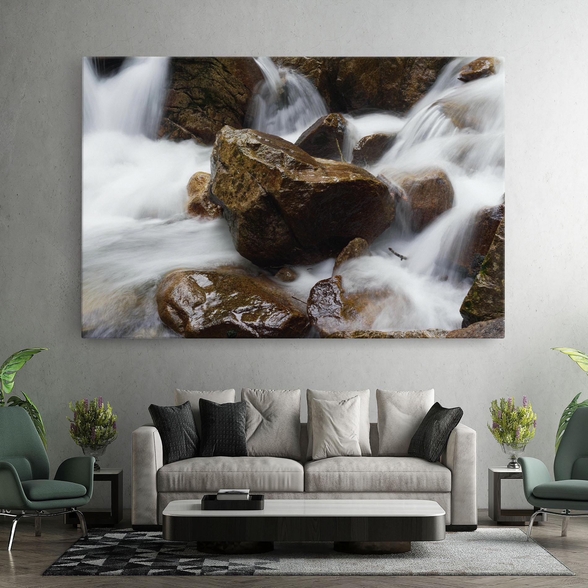 Tablou Canvas Shiny Rocks Waterfall mockup 7