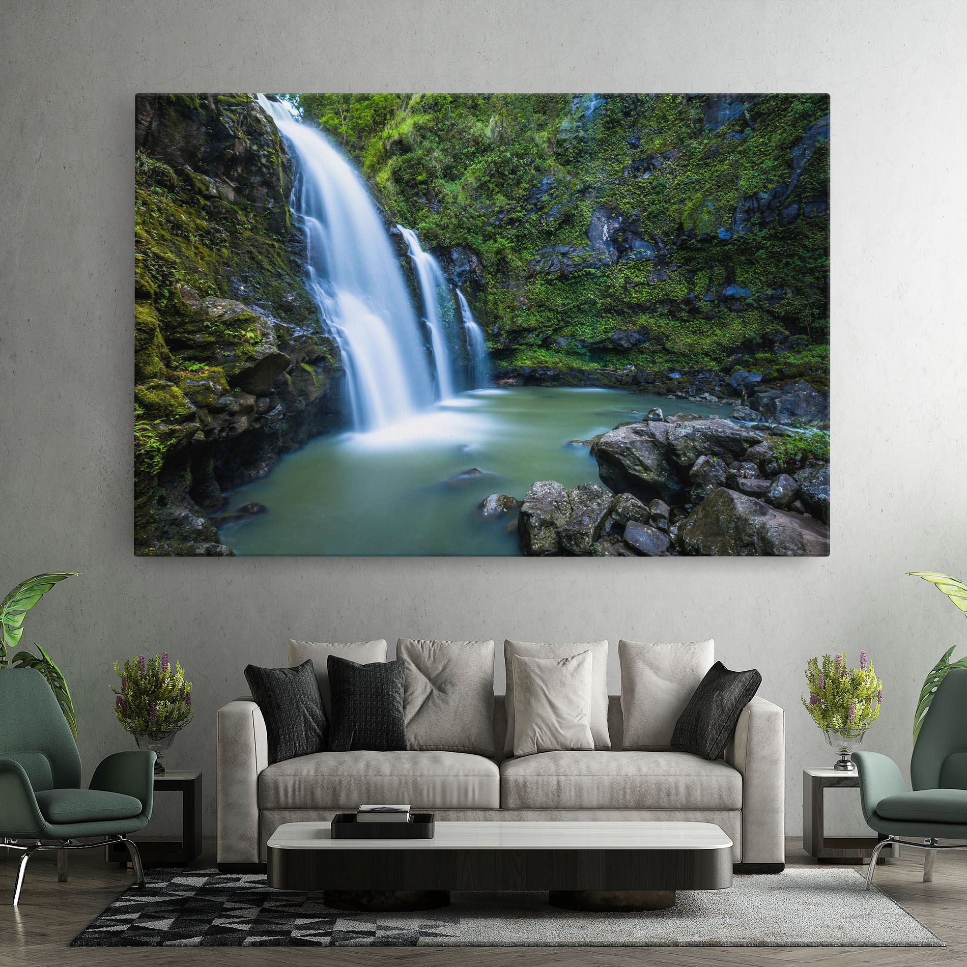 Swimming In Waterfall mockup 7