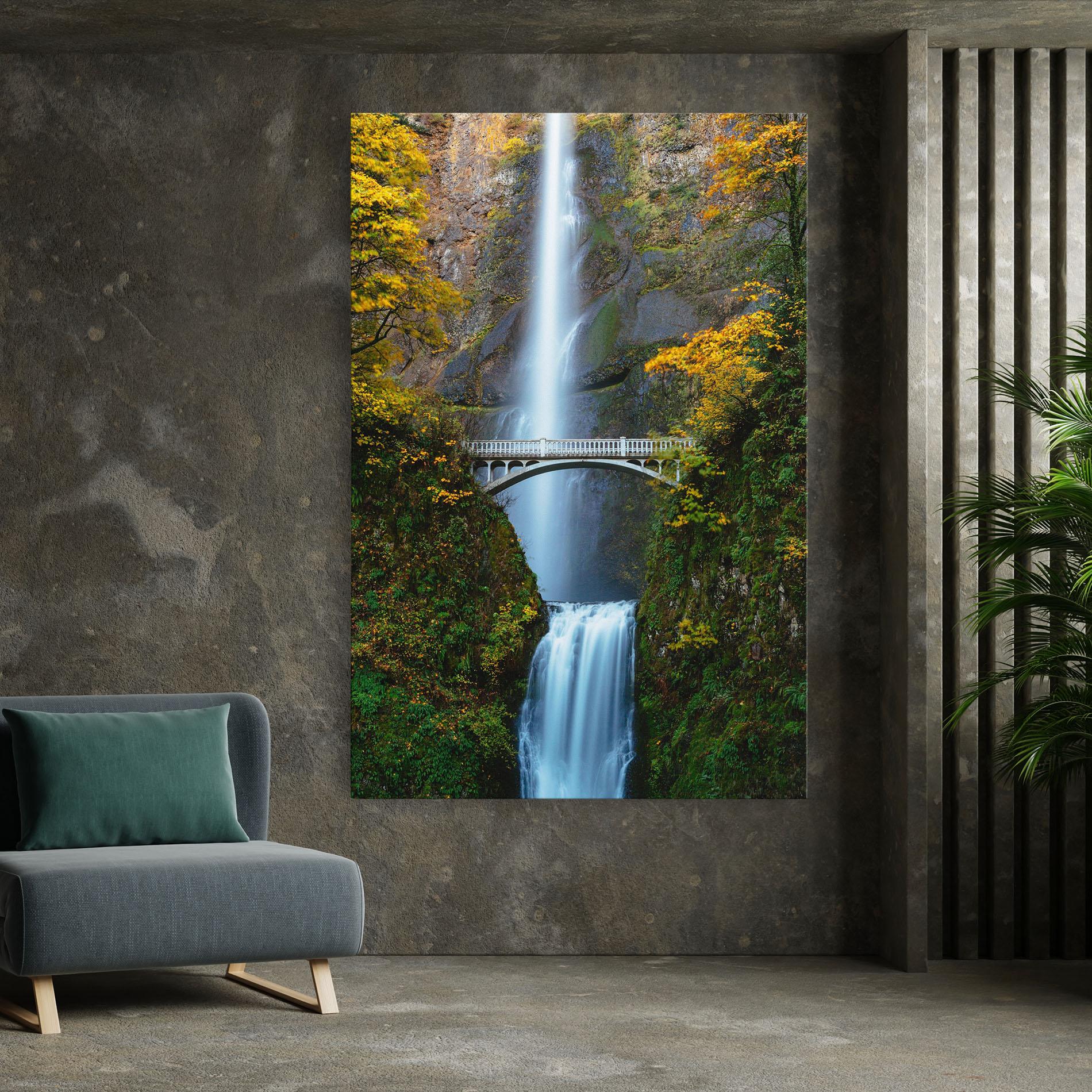 Tablou Canvas Yellow Leaves Bridge mockup 7