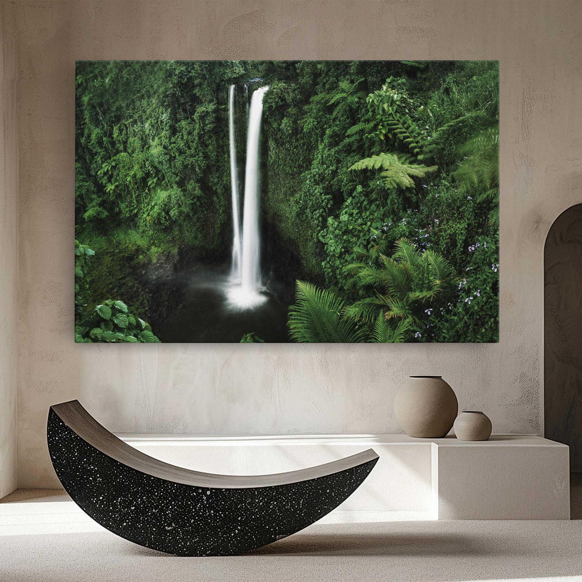 Tablou Canvas Green Nature Waterfall mockup 8