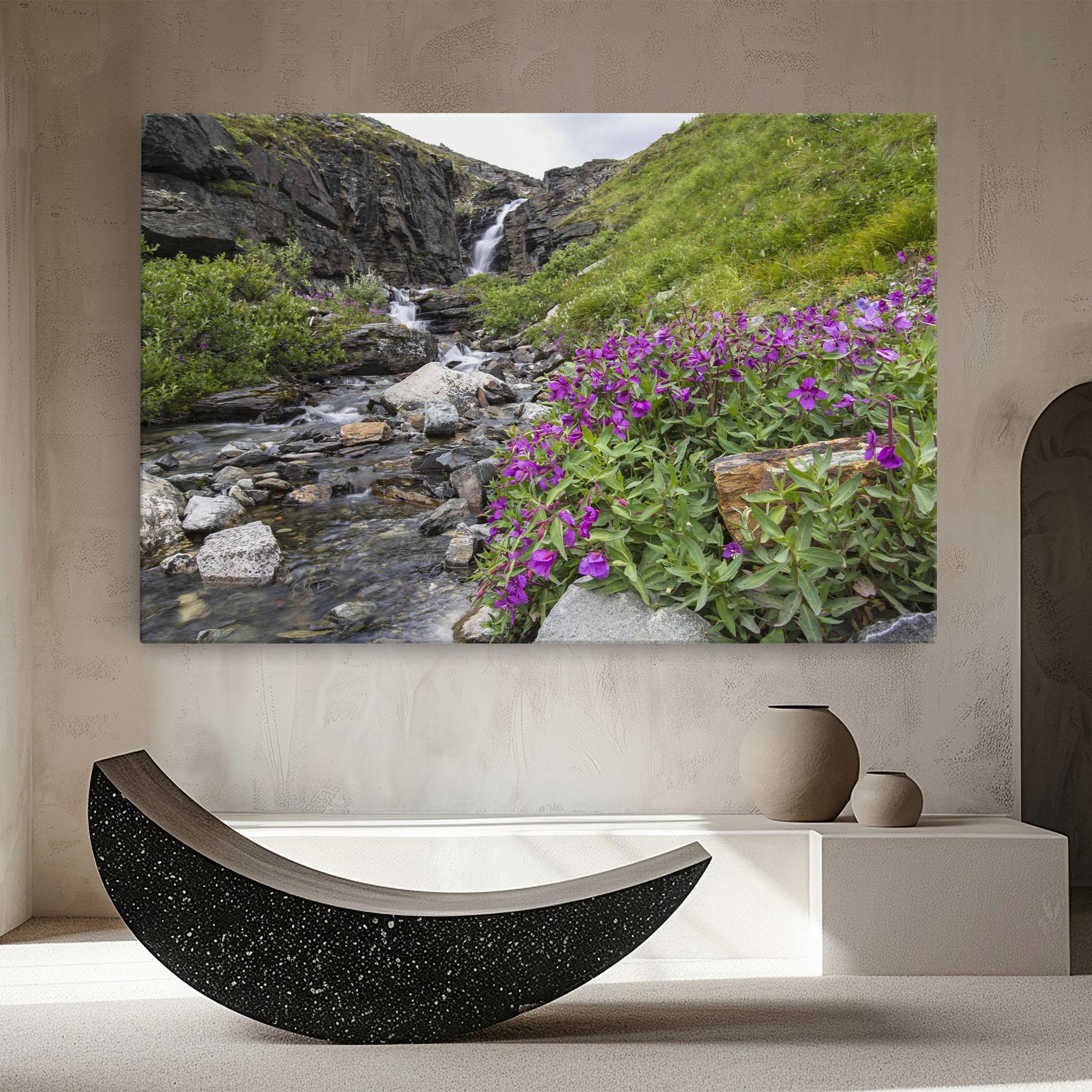 Tablou Canvas Purple Flowers Waterfall mockup 8