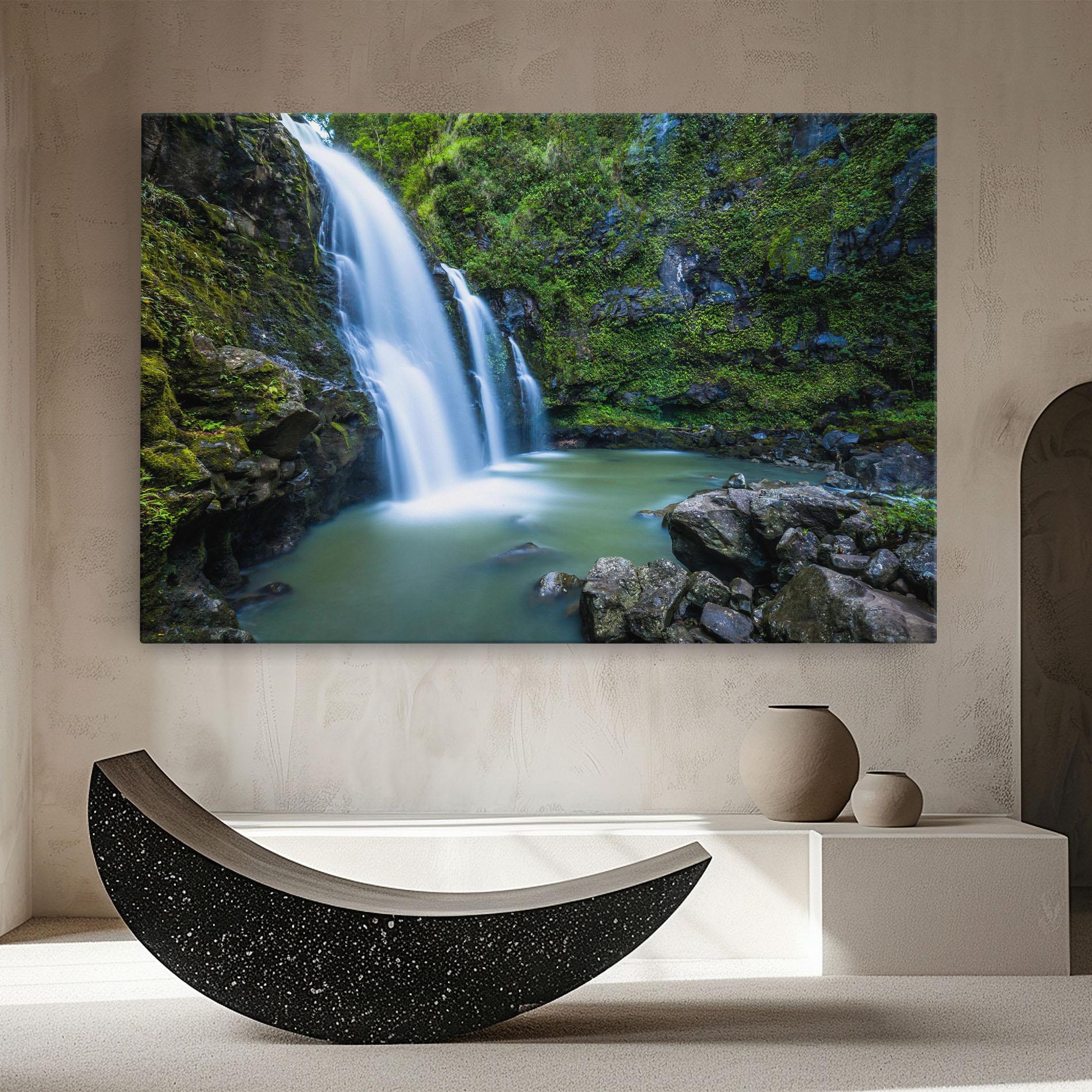 Tablou Canvas Swimming In Waterfall mockup 8