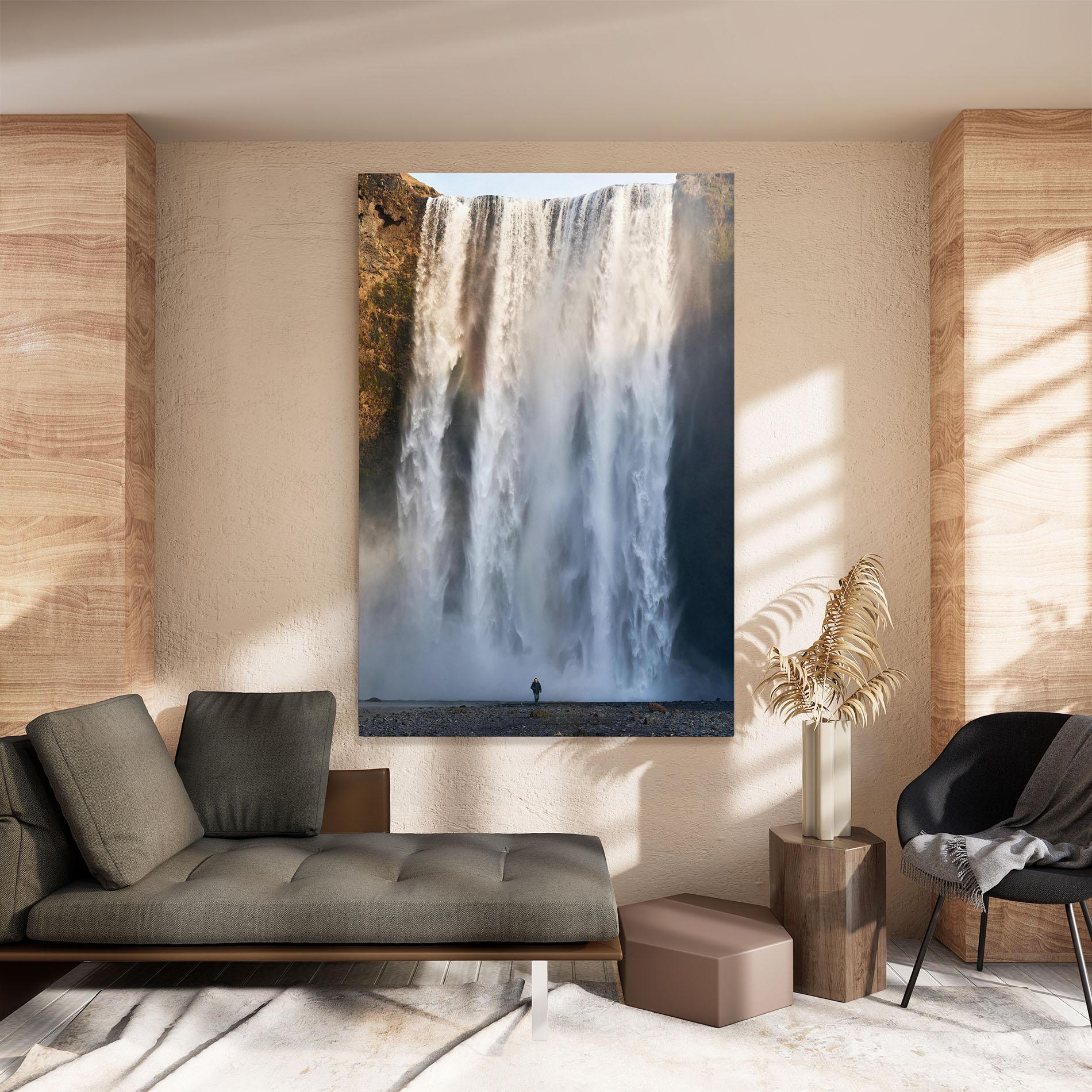 Tablou Canvas Small Man Waterfall mockup 8