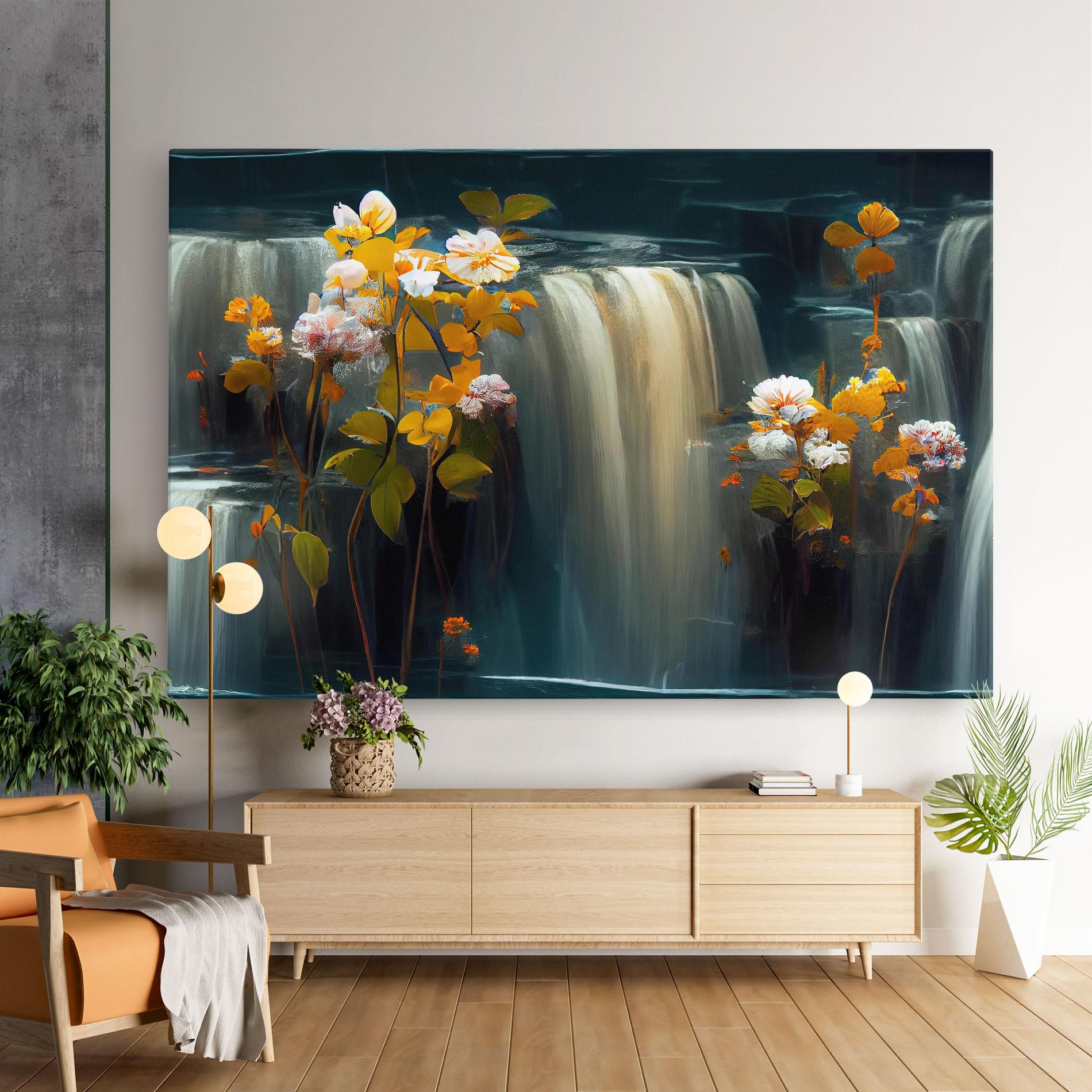 Tablou Canvas Flowers Waterfall mockup 9