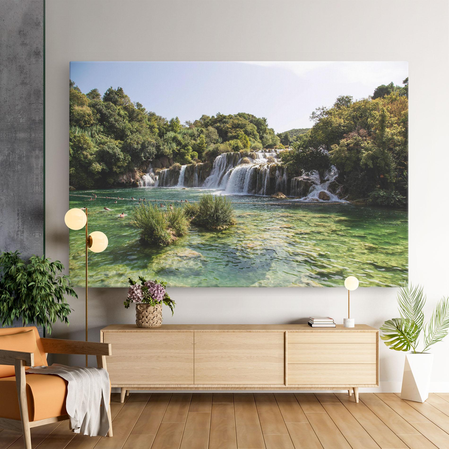 Tablou Canvas Green Waterfall mockup 9