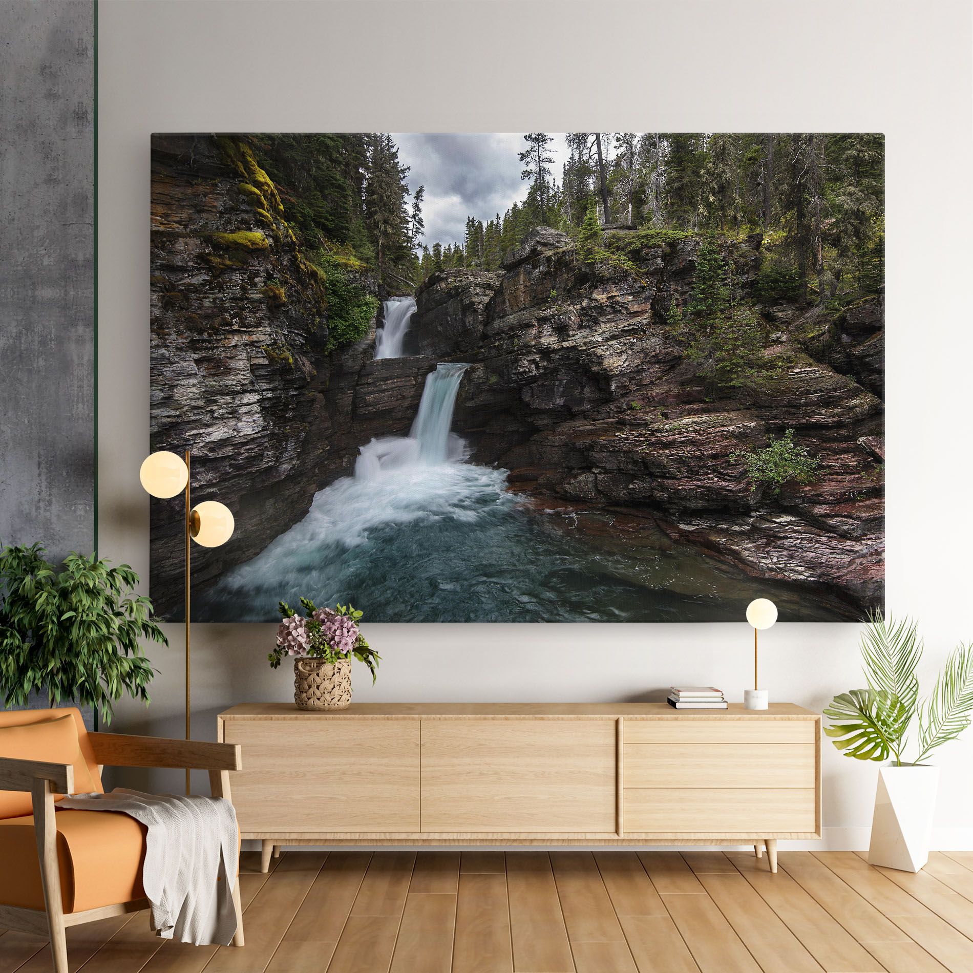 Majestic Forest Waterfall mockup 9