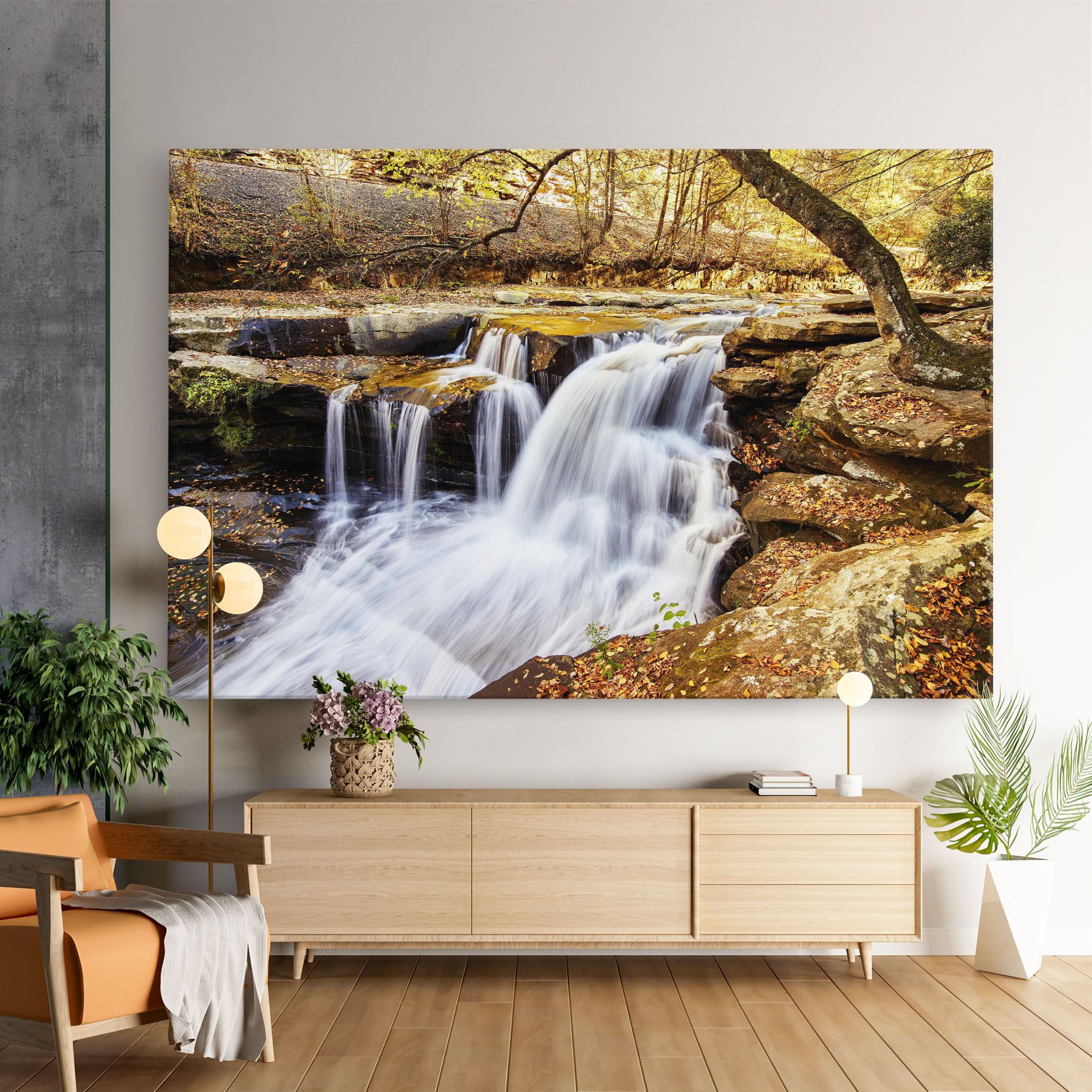 Pretty Autumn Waterfall mockup 9