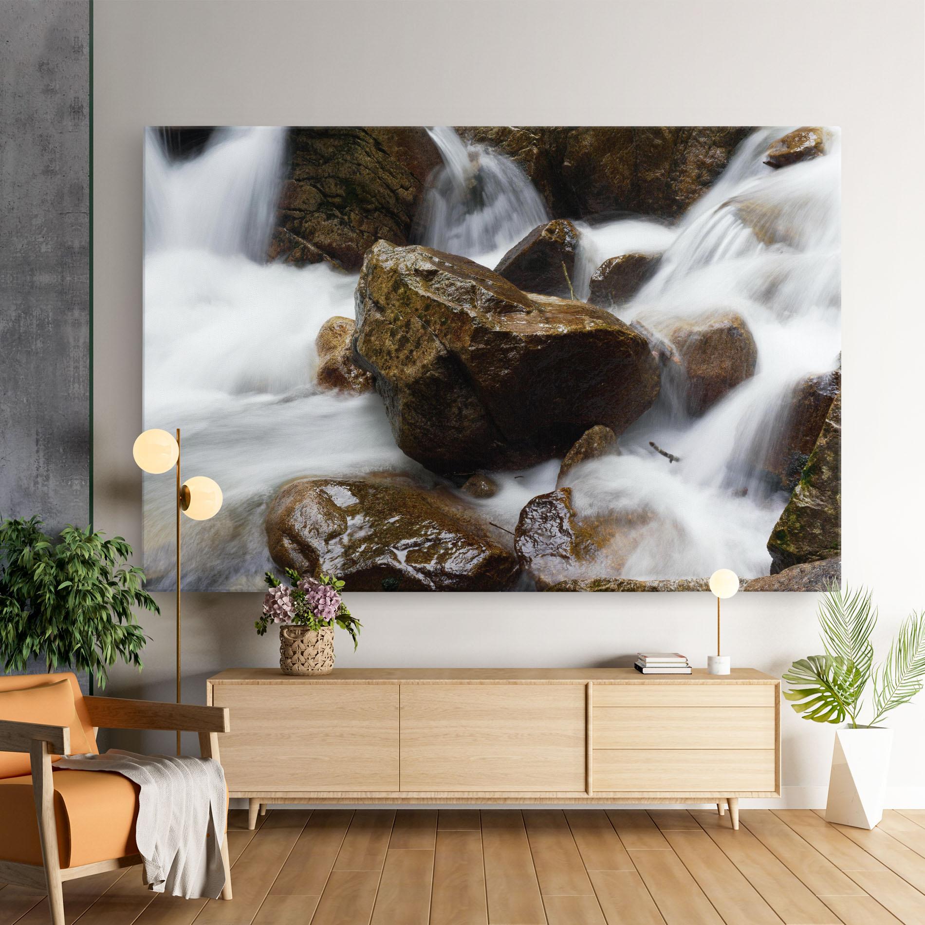 Tablou Canvas Shiny Rocks Waterfall mockup 9
