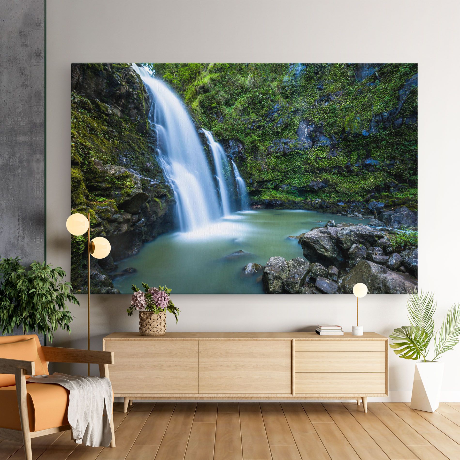 Swimming In Waterfall mockup 9
