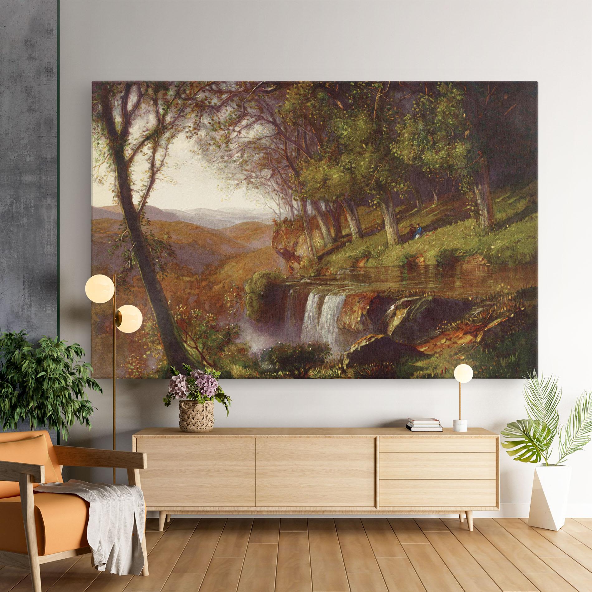 Tablou Canvas Waterfall Painting mockup 9