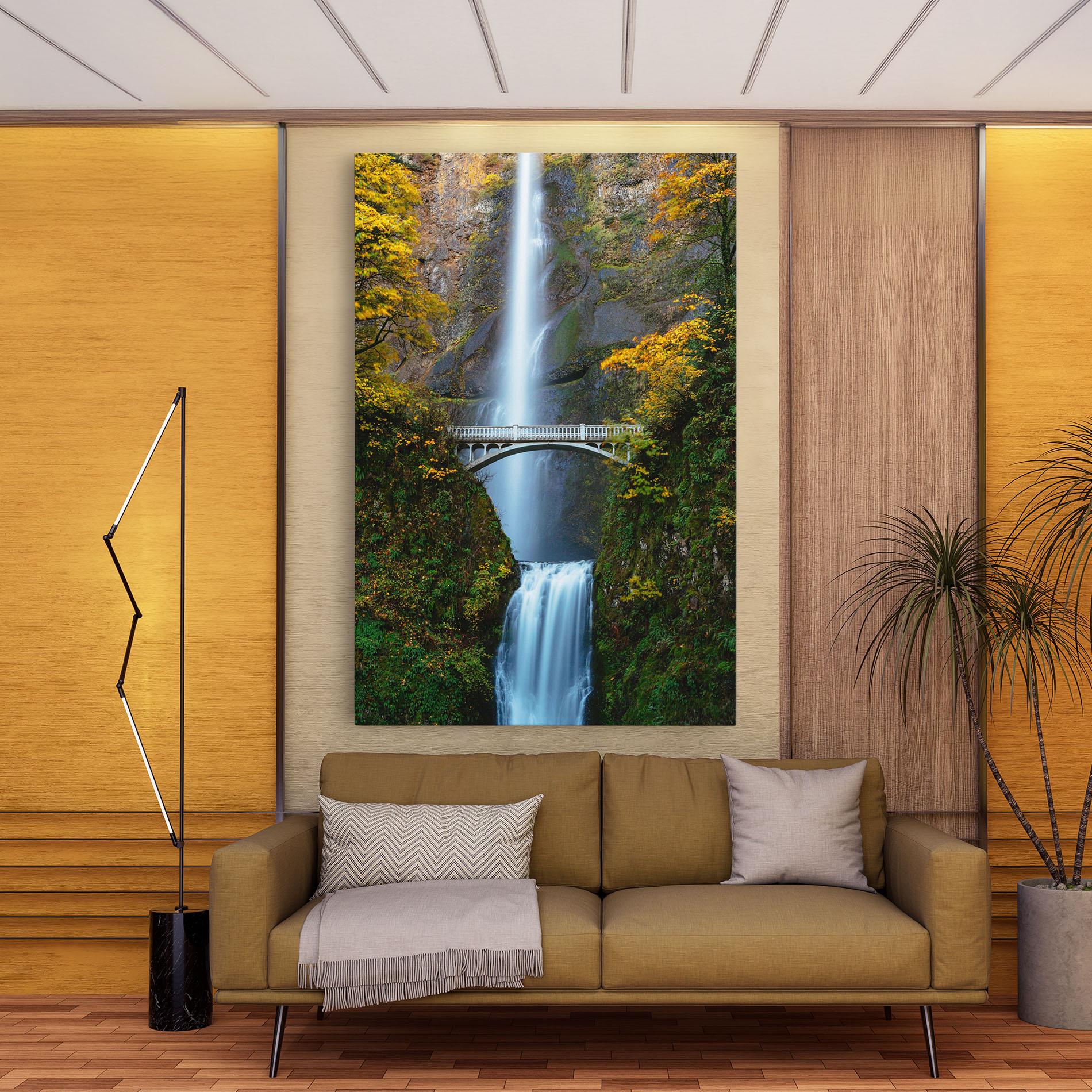 Tablou Canvas Yellow Leaves Bridge mockup 9