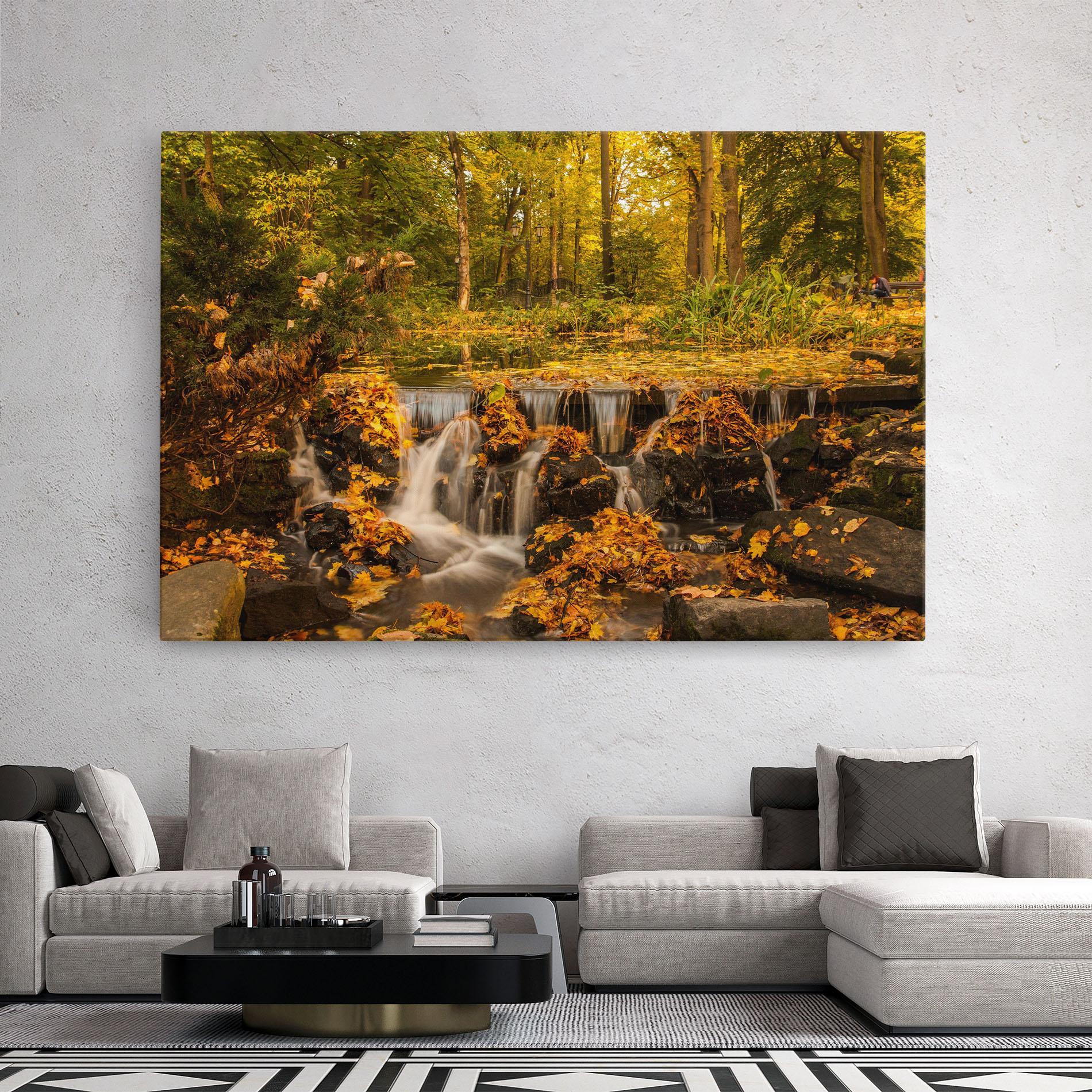Tablou Canvas Autumn Pretty Waterfall mockup 2