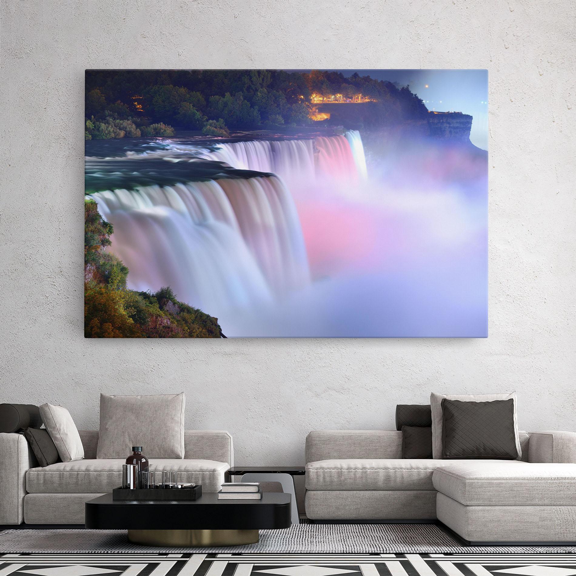 Tablou Canvas Dreamy Purple Waterfall mockup 2