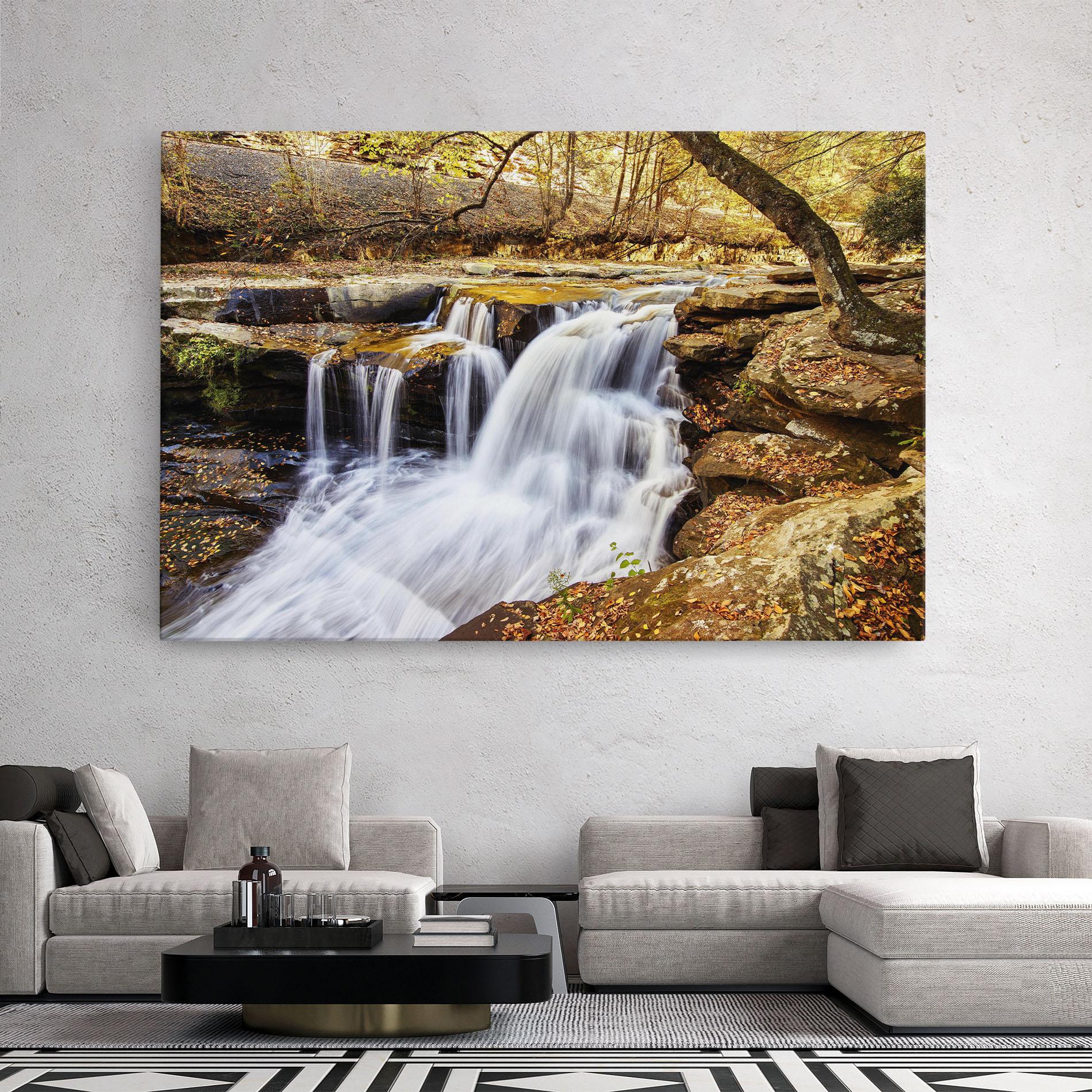 Tablou Canvas Pretty Autumn Waterfall mockup 2