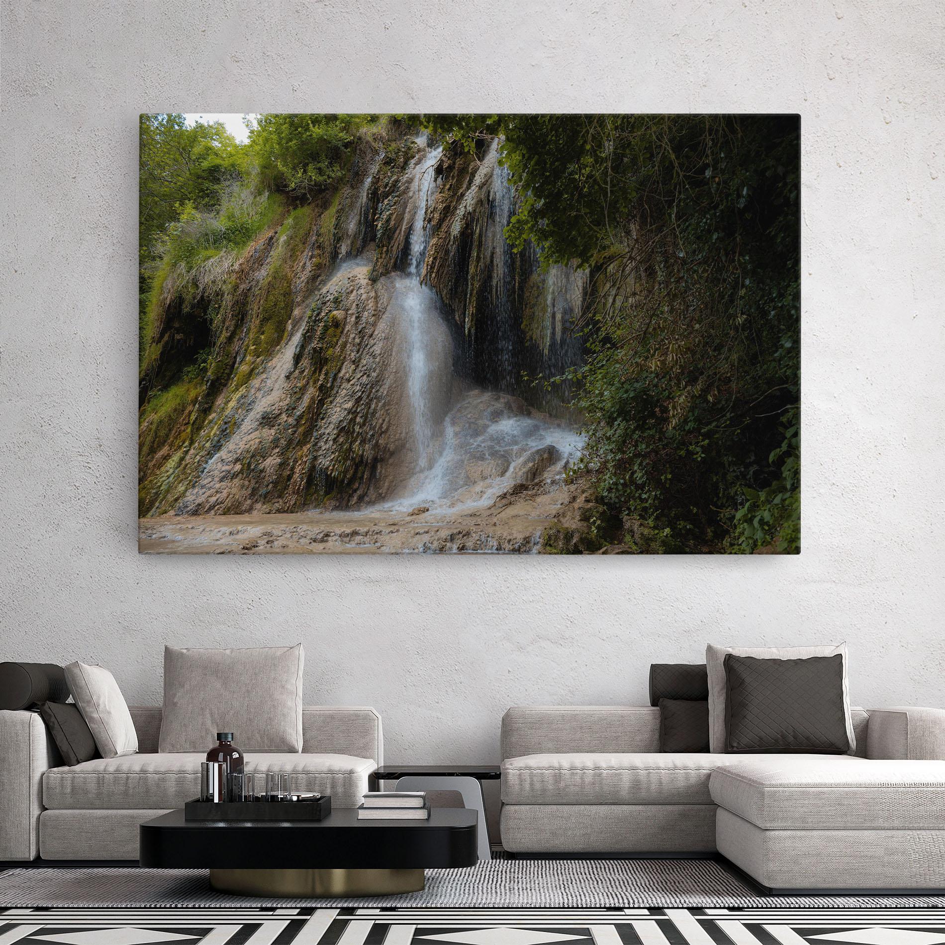 Tablou Canvas Pretty Waterfall Forest mockup 2