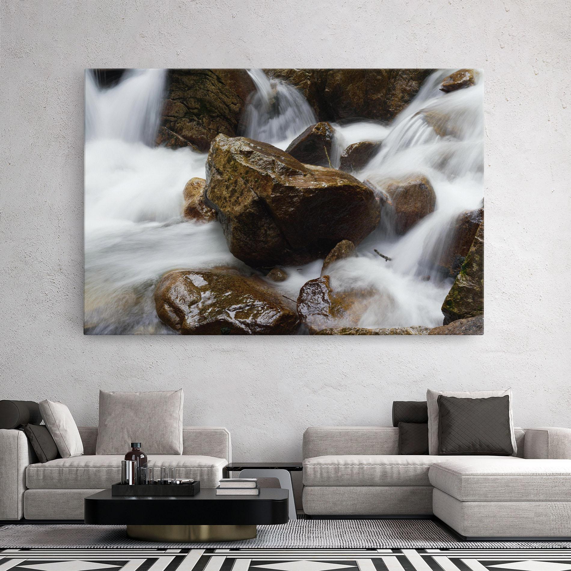 Tablou Canvas Shiny Rocks Waterfall mockup 2