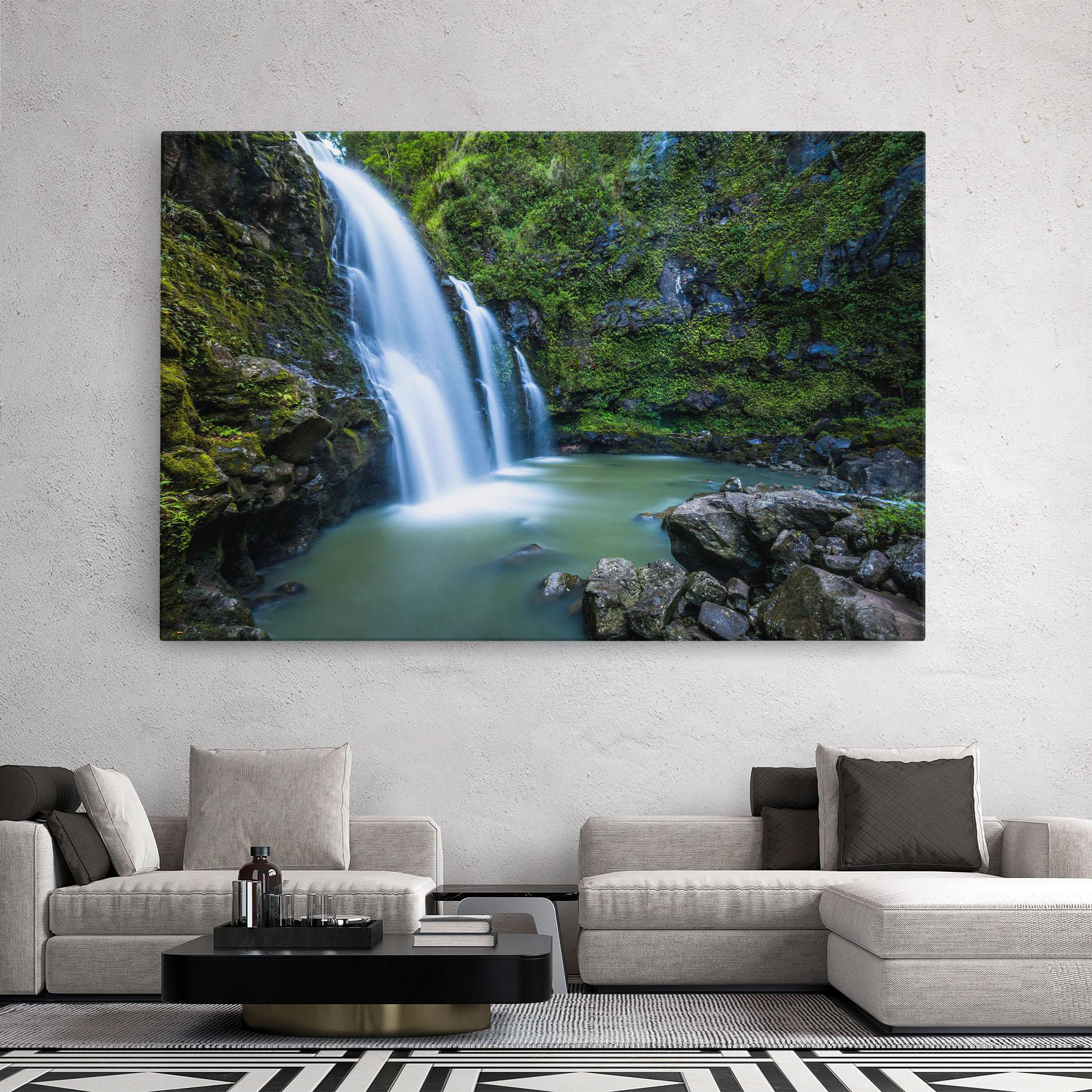 Tablou Canvas Swimming In Waterfall mockup 2