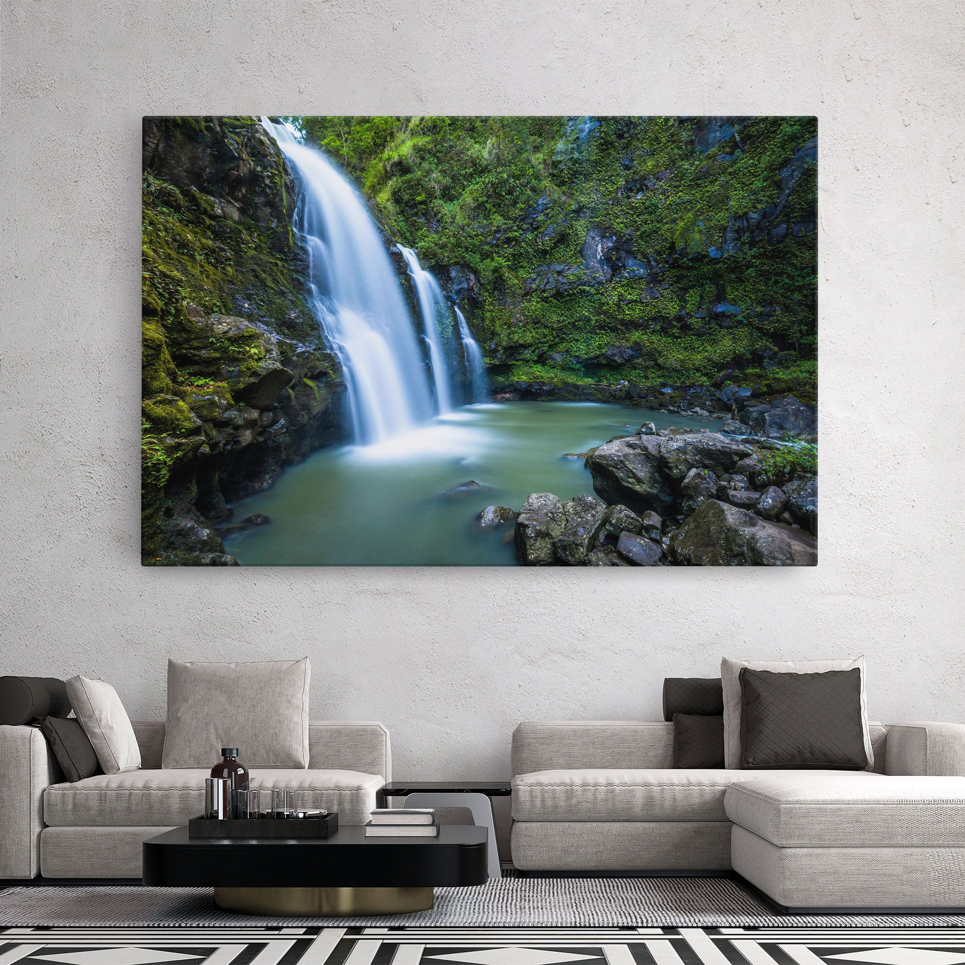 Swimming In Waterfall mockup 2