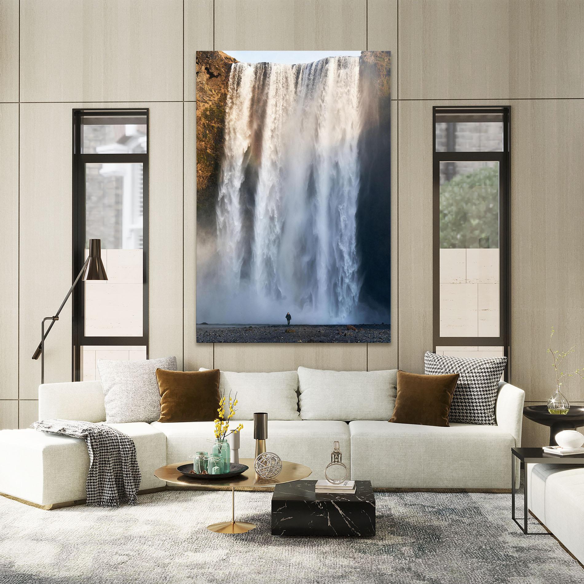 Tablou Canvas Small Man Waterfall mockup 2