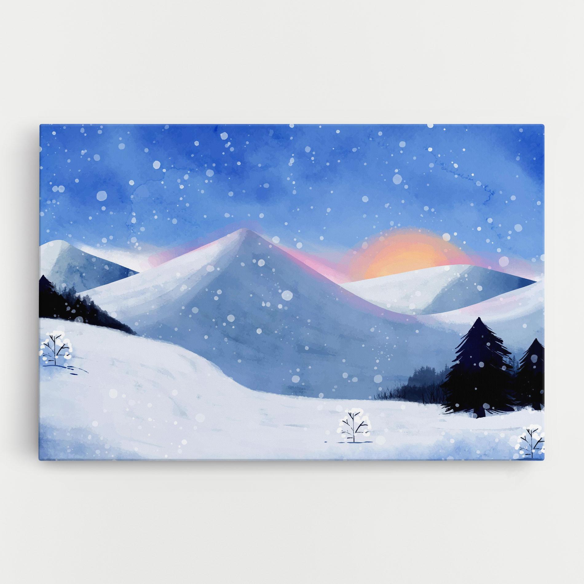 Tablou Canvas Mountain Snow Art mockup 0