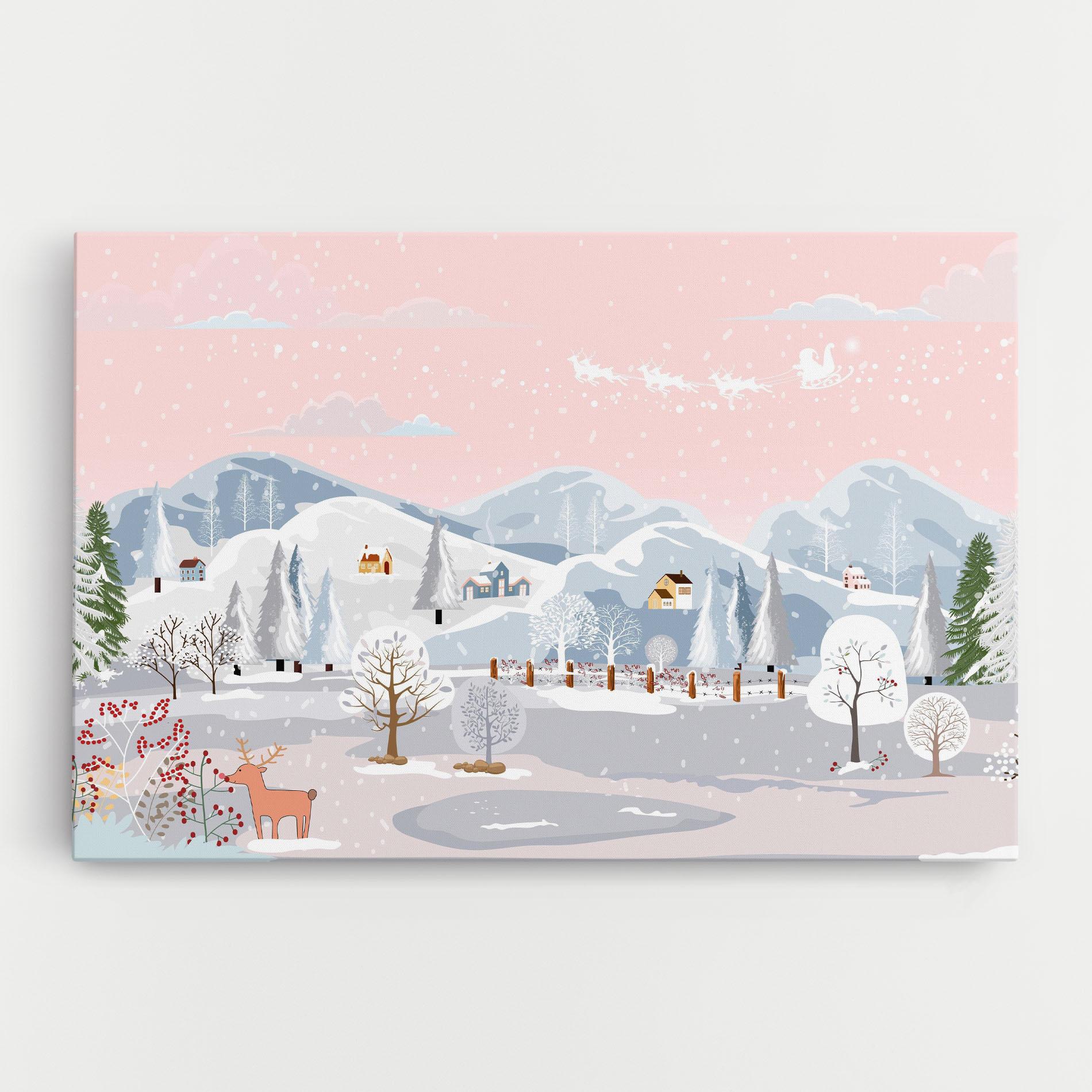 Tablou Canvas Pink Sky Winter mockup 0