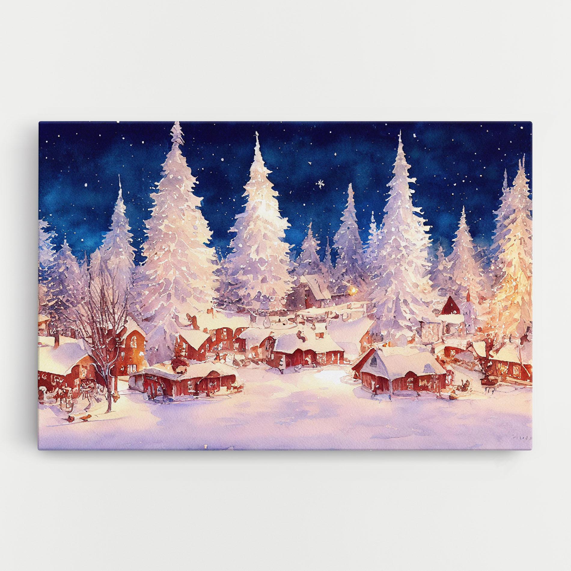 Tablou Canvas Snow Falling Painting mockup 0