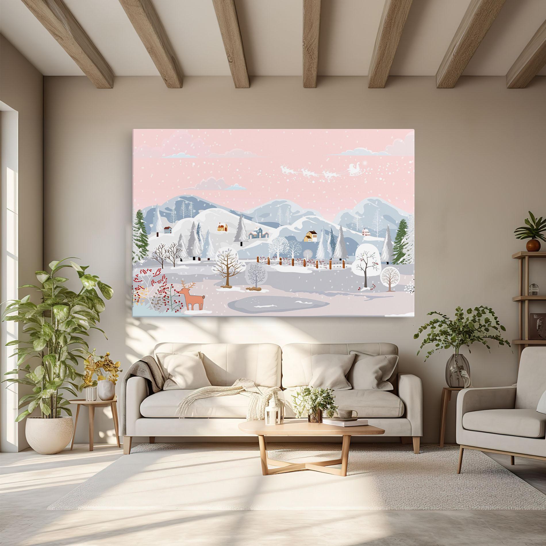 Tablou Canvas Pink Sky Winter mockup 6