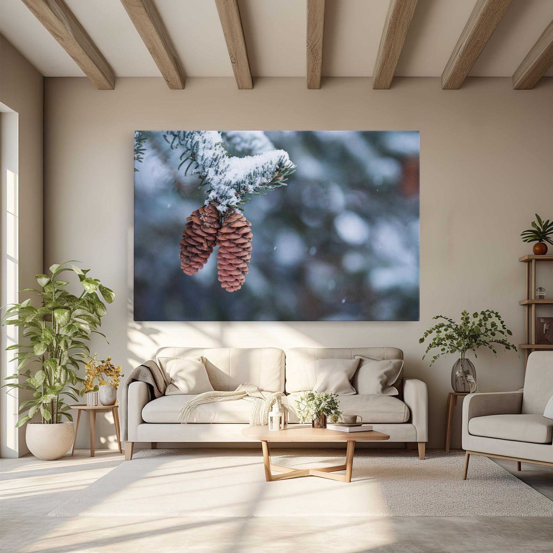 Tablou Canvas Winter Cones mockup 6