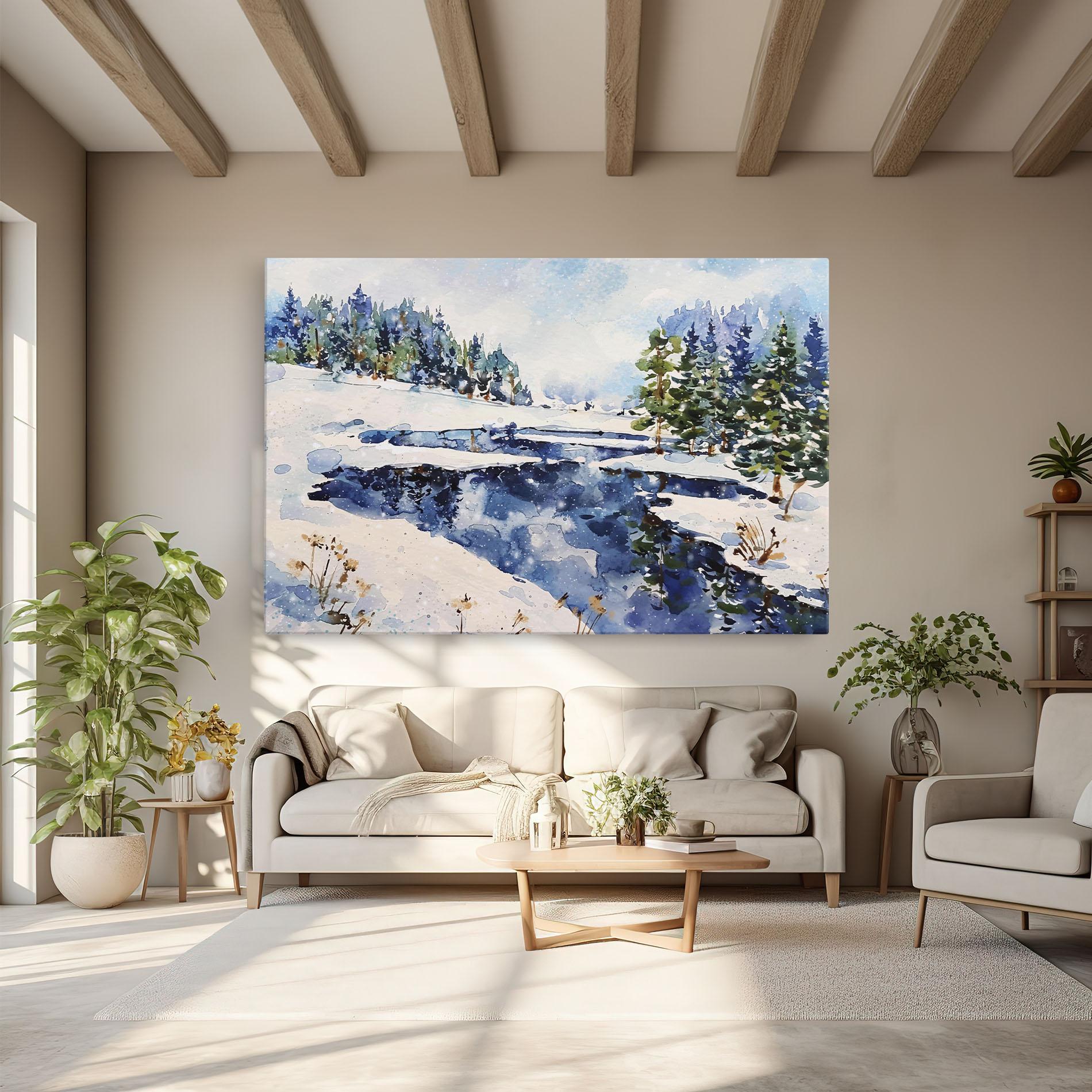 Tablou Canvas Winter Painting mockup 6