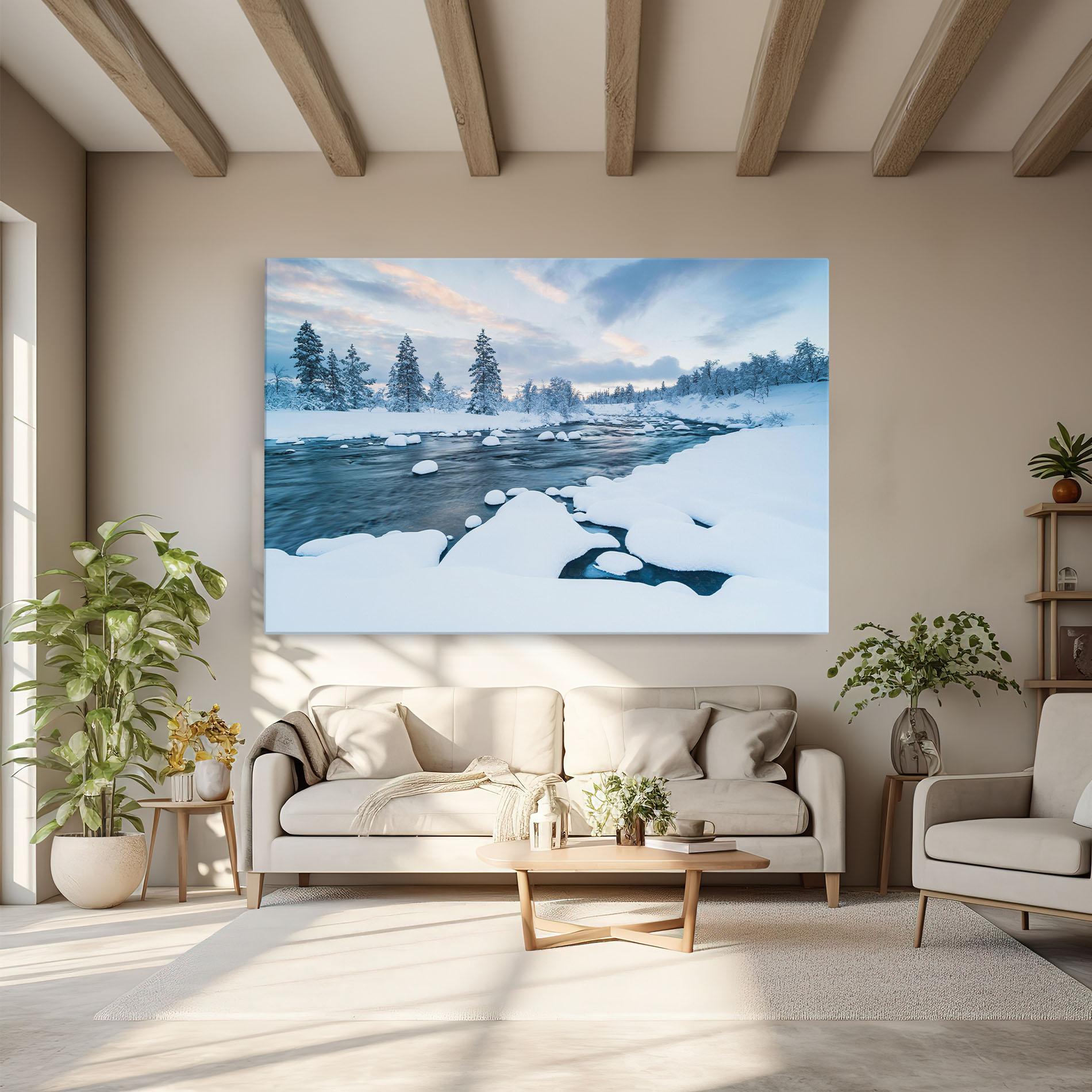 Tablou Canvas Winter River mockup 6