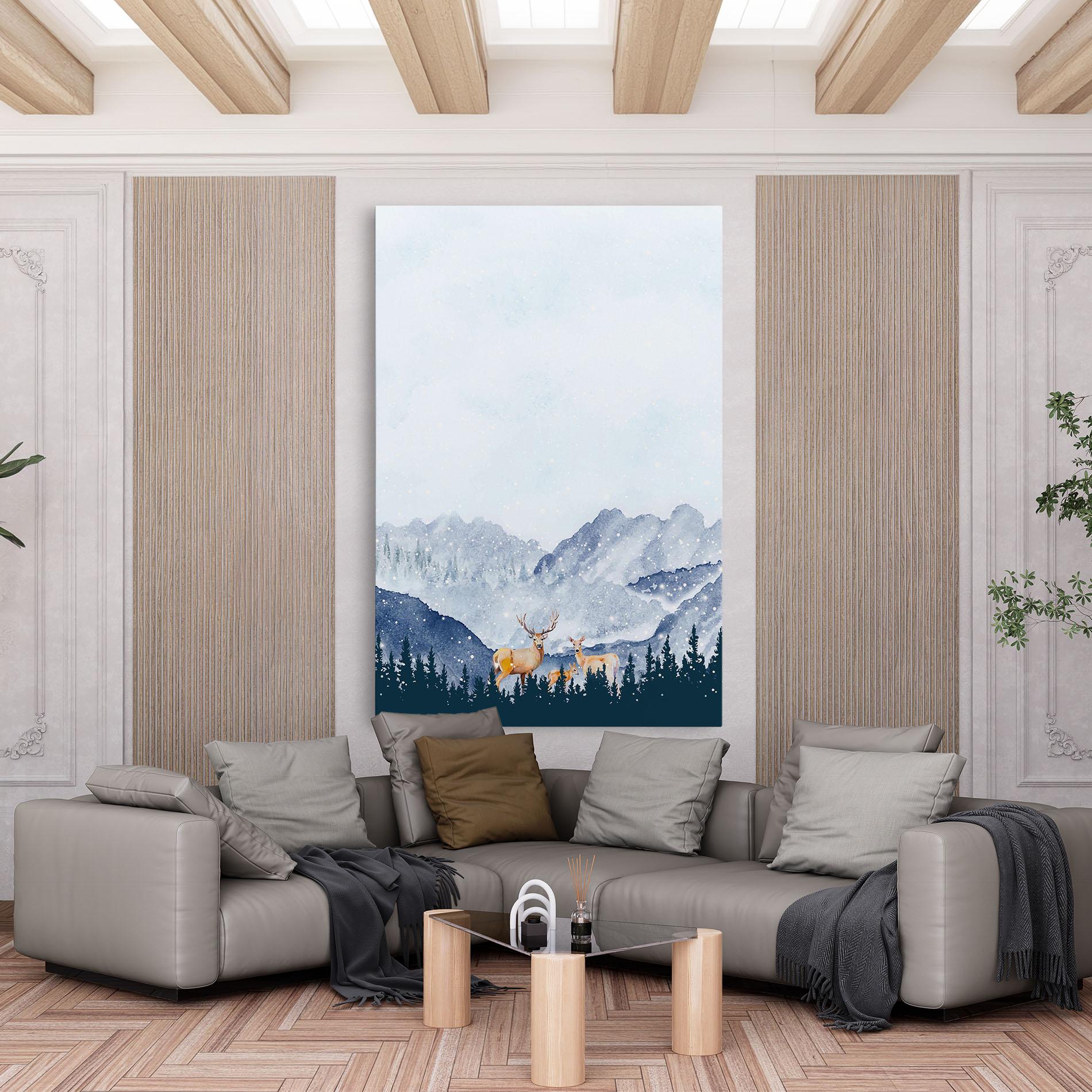 Tablou Canvas Winter Deers mockup 6