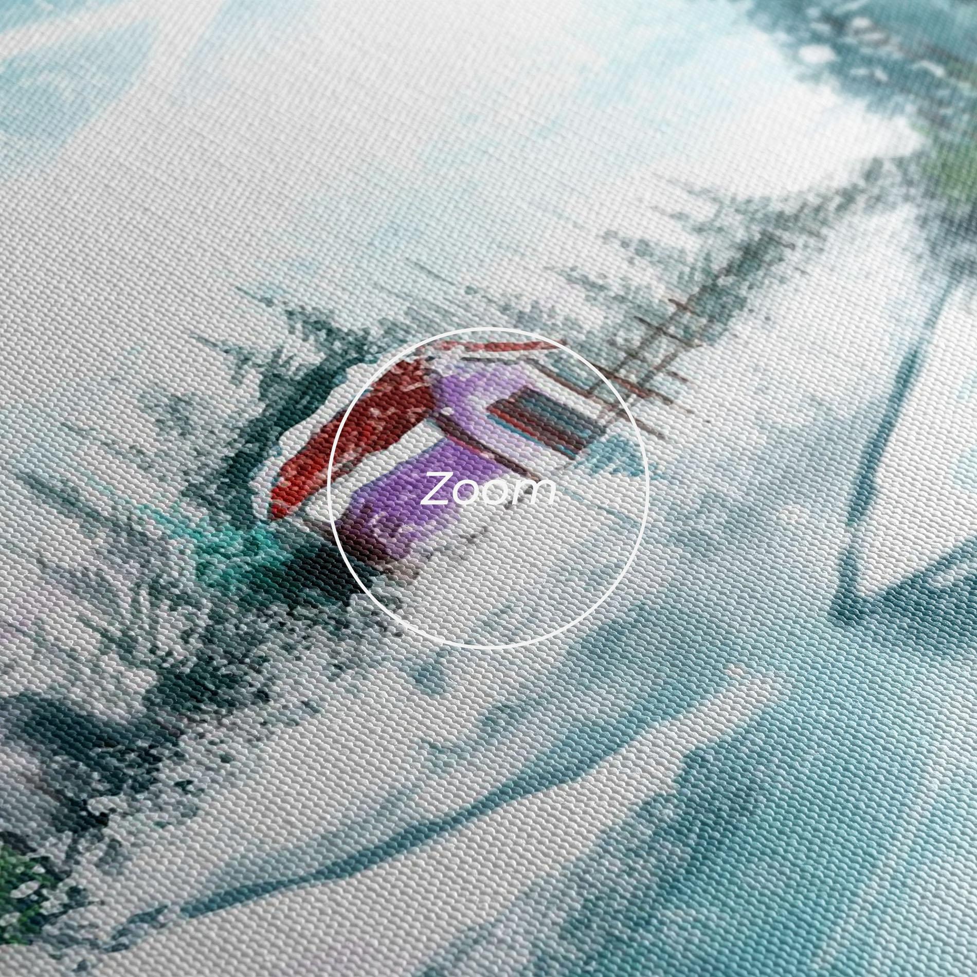 Tablou Canvas Purple House Winter mockup 3