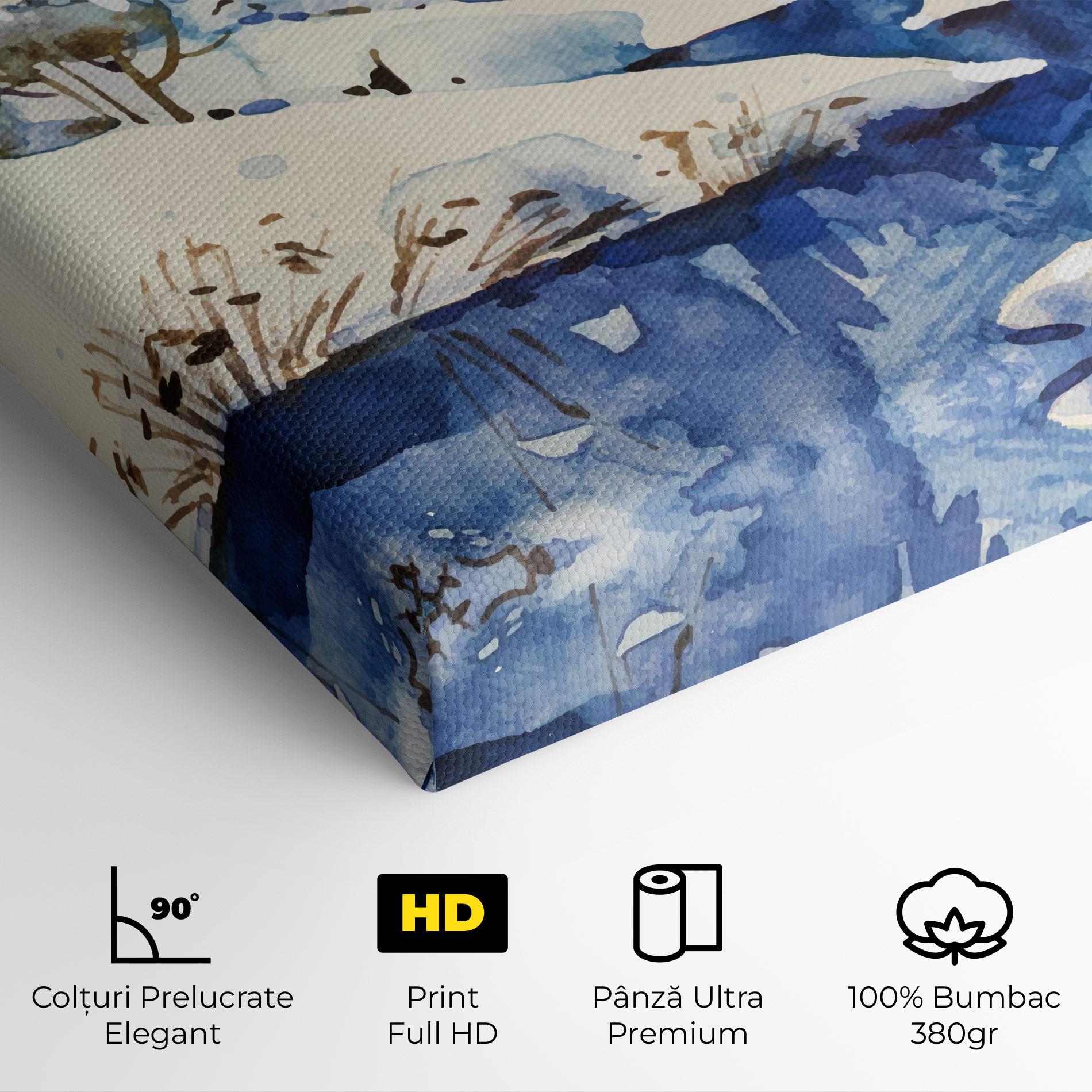 Tablou Canvas Blue Trees Winter mockup 4