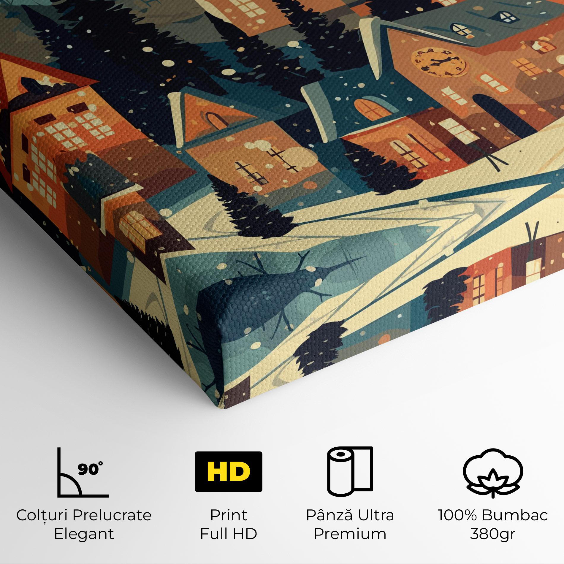 Tablou Canvas Winter View Houses mockup 4