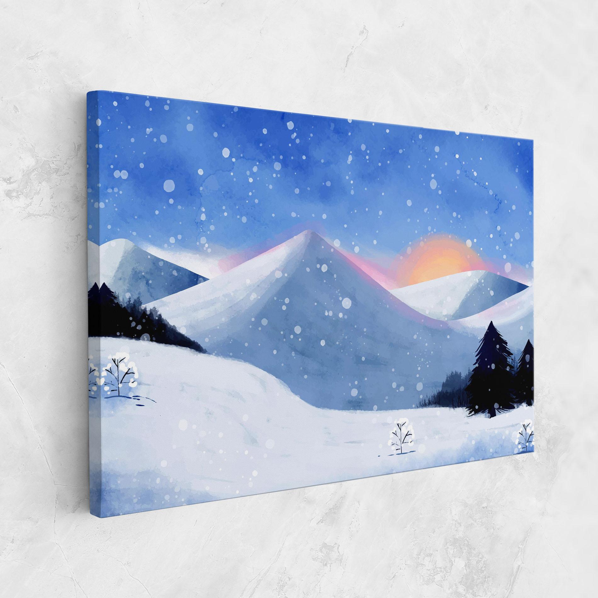 Tablou Canvas Mountain Snow Art mockup 1