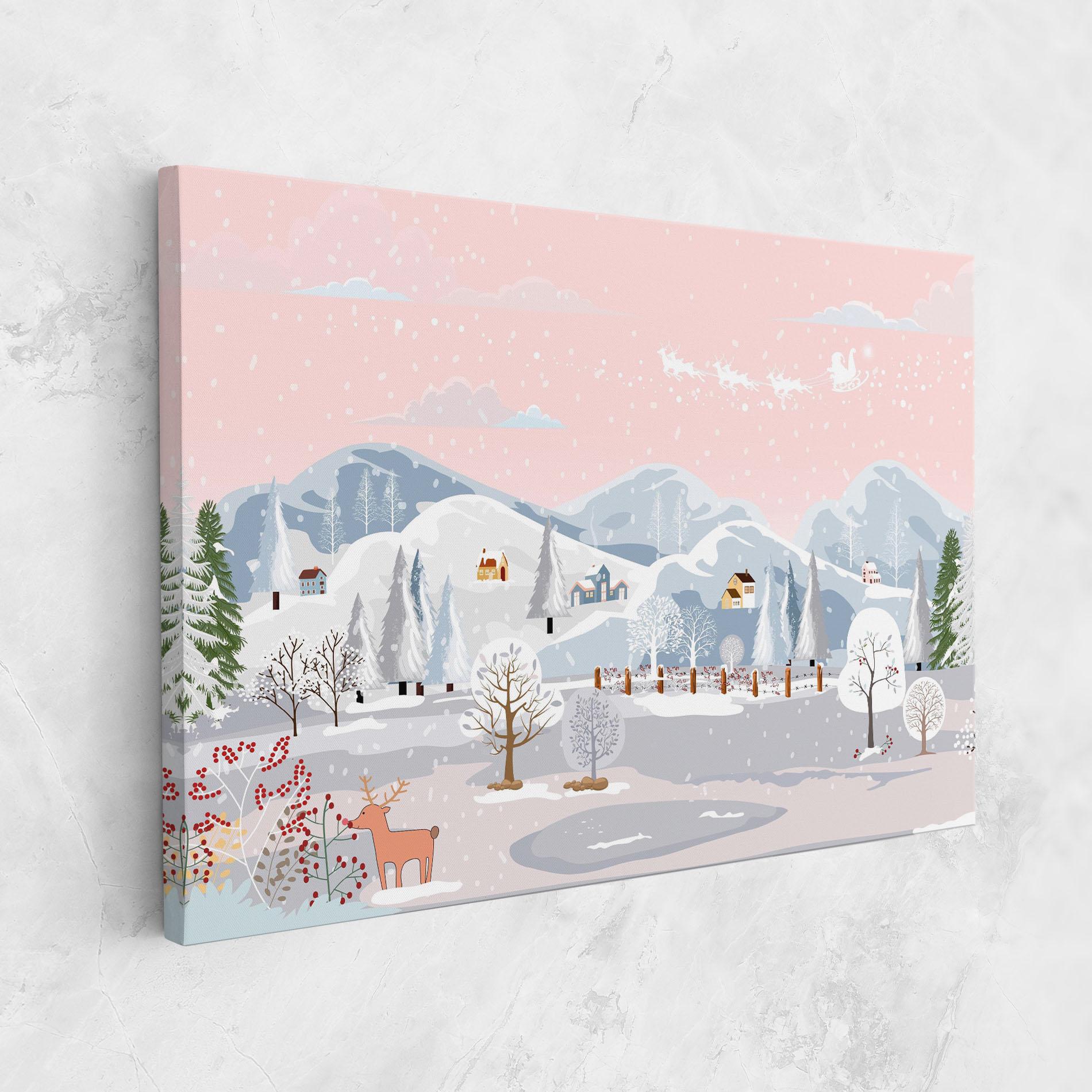 Tablou Canvas Pink Sky Winter mockup 1