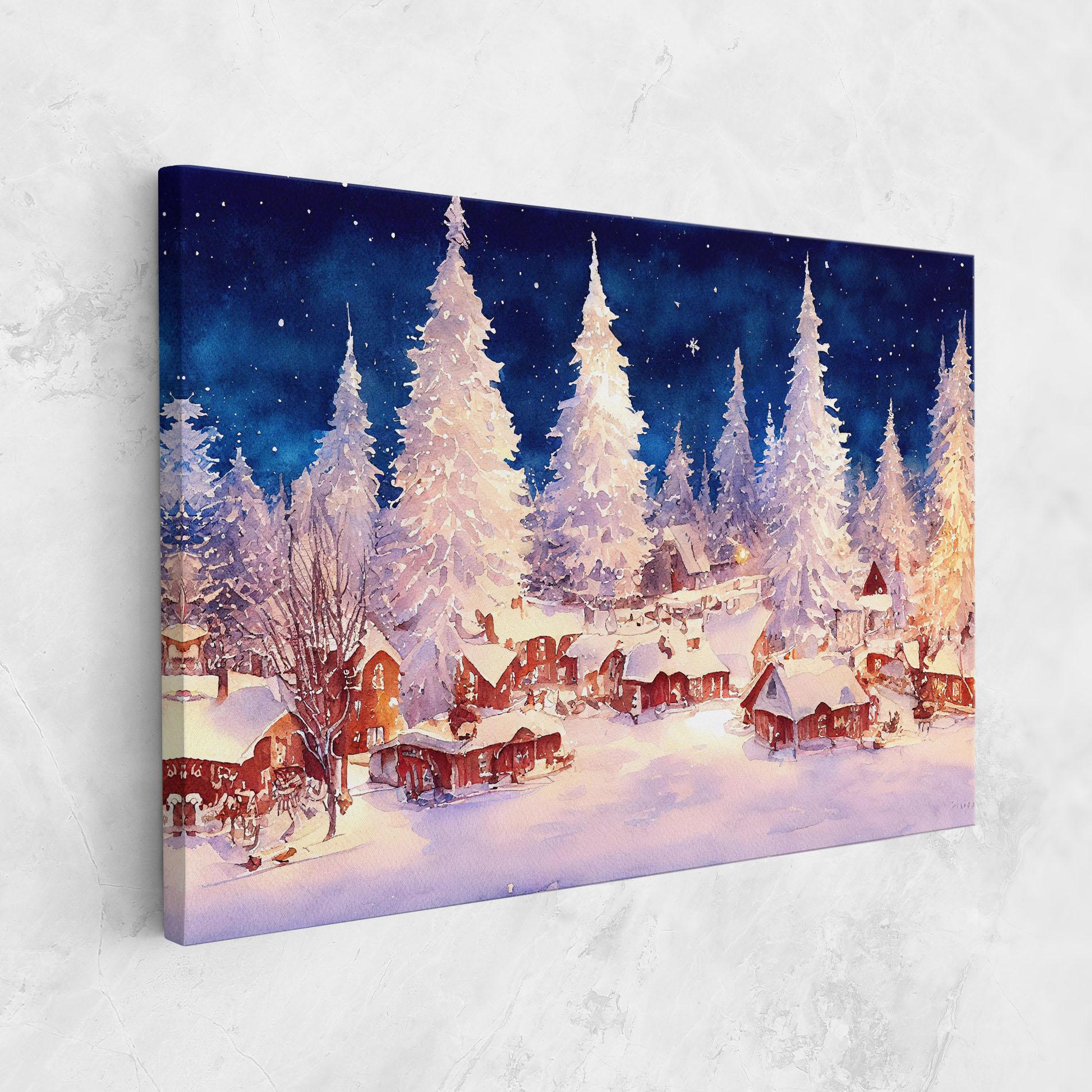 Tablou Canvas Snow Falling Painting mockup 1