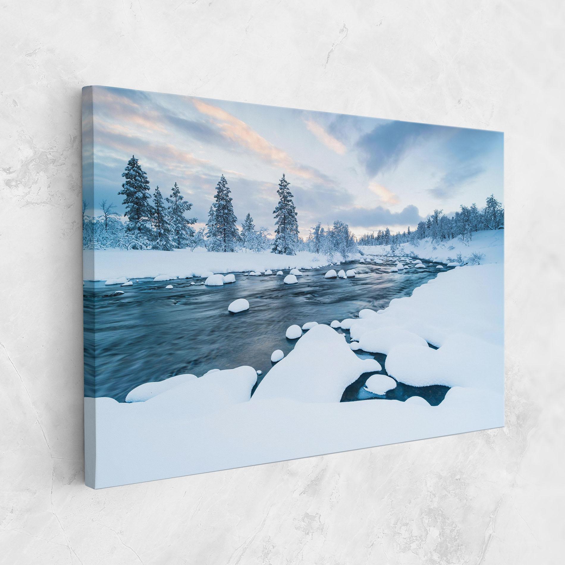 Tablou Canvas Winter River mockup 1