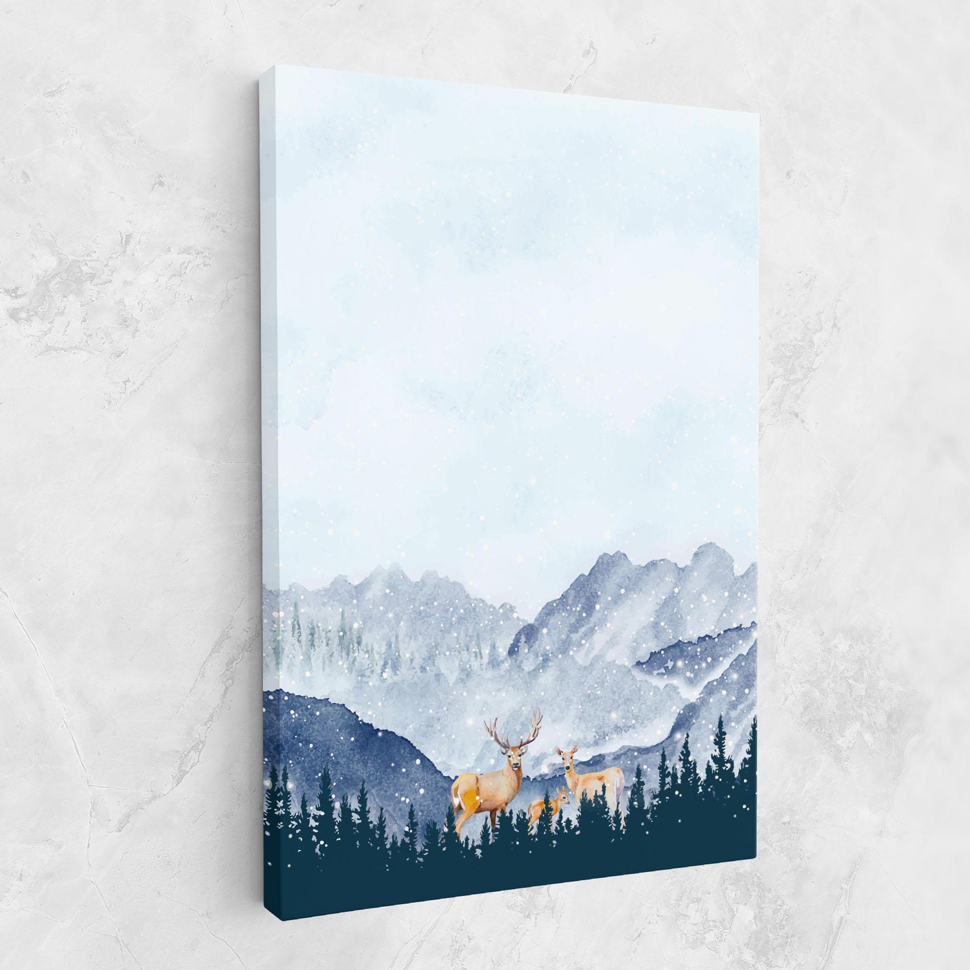 Tablou Canvas Winter Deers mockup 1