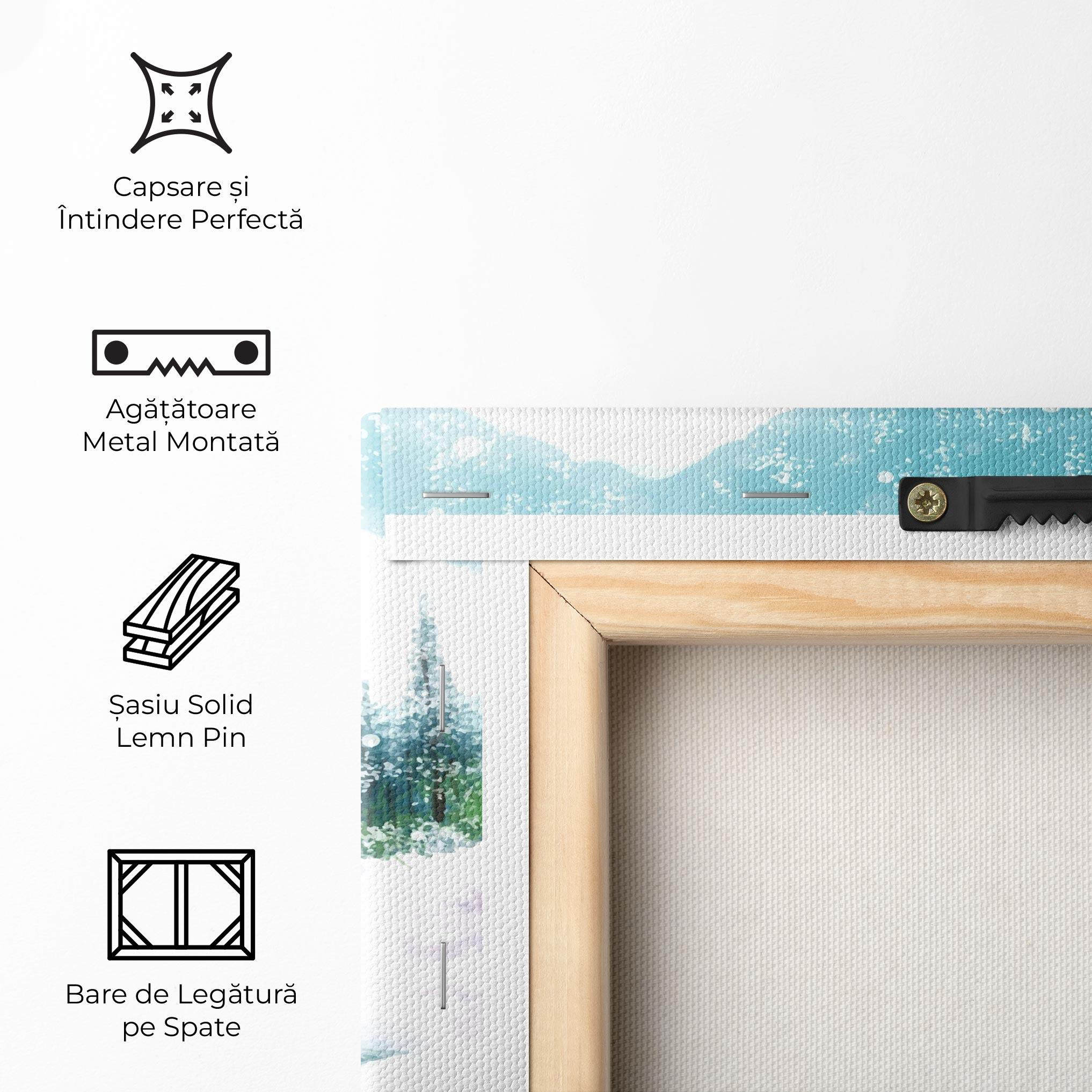 Tablou Canvas Purple House Winter mockup 5