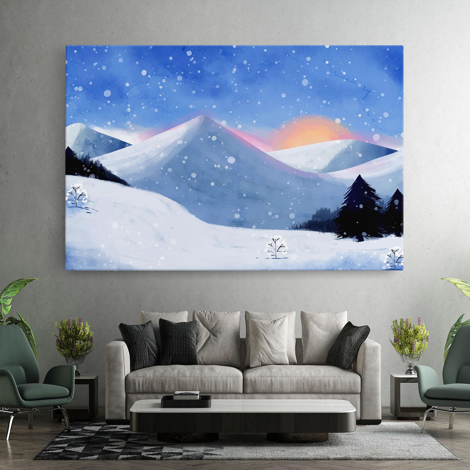 Tablou Canvas Mountain Snow Art mockup 7